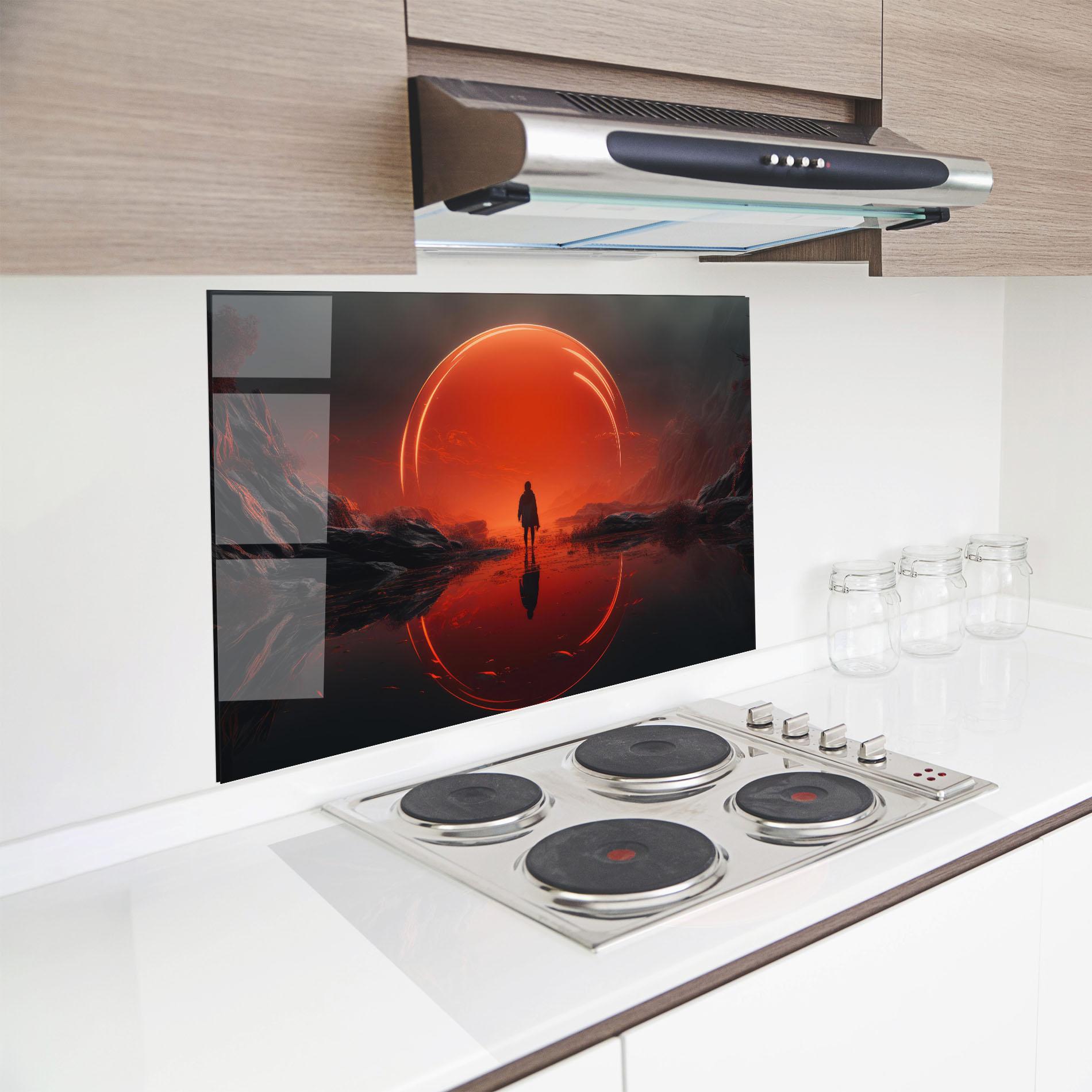 Konyhai üveg hátfal Man Orange Orb mockup 8