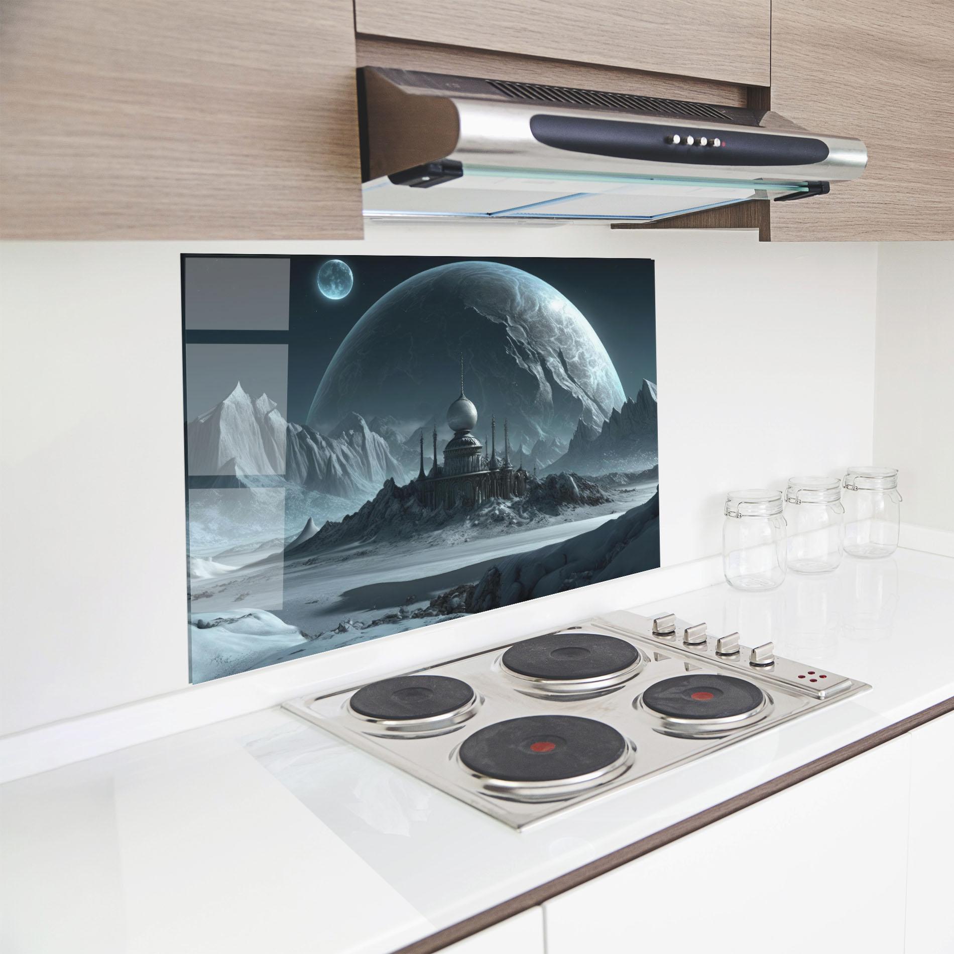 Konyhai üveg hátfal Muslim Design mockup 8