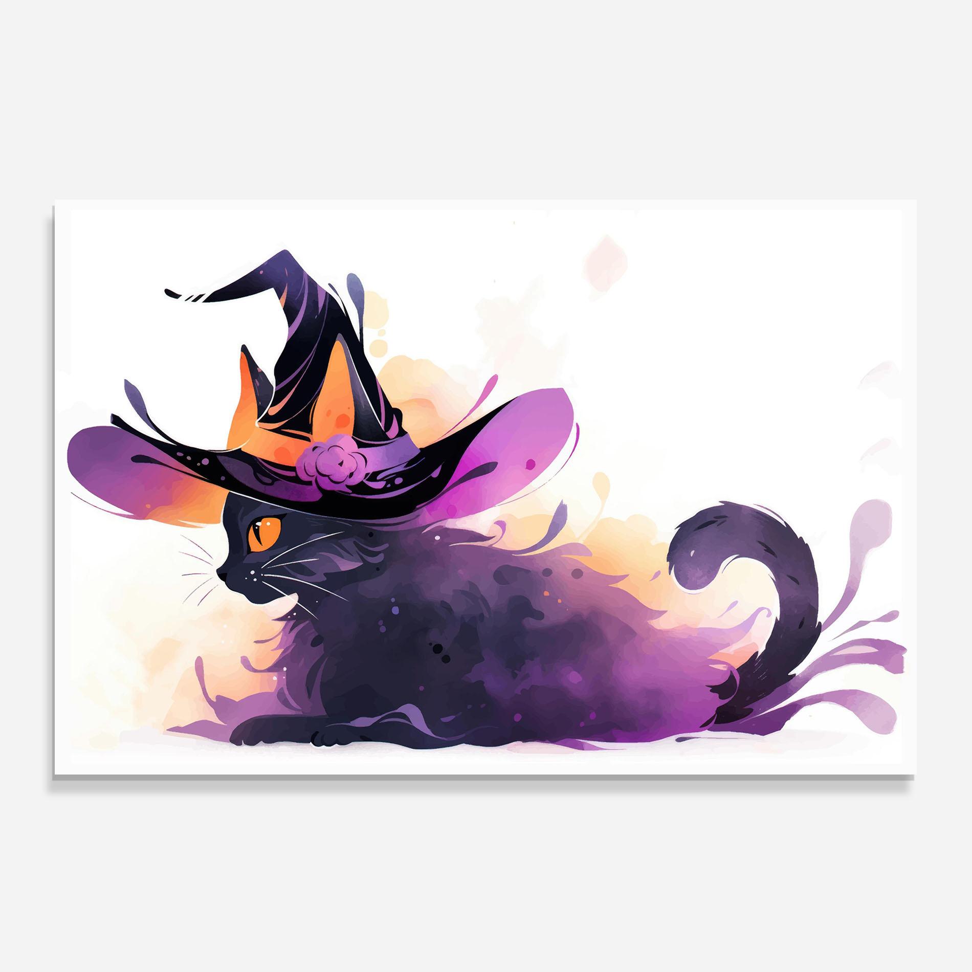 Konyhai üveg hátfal Cat Witch mockup 0