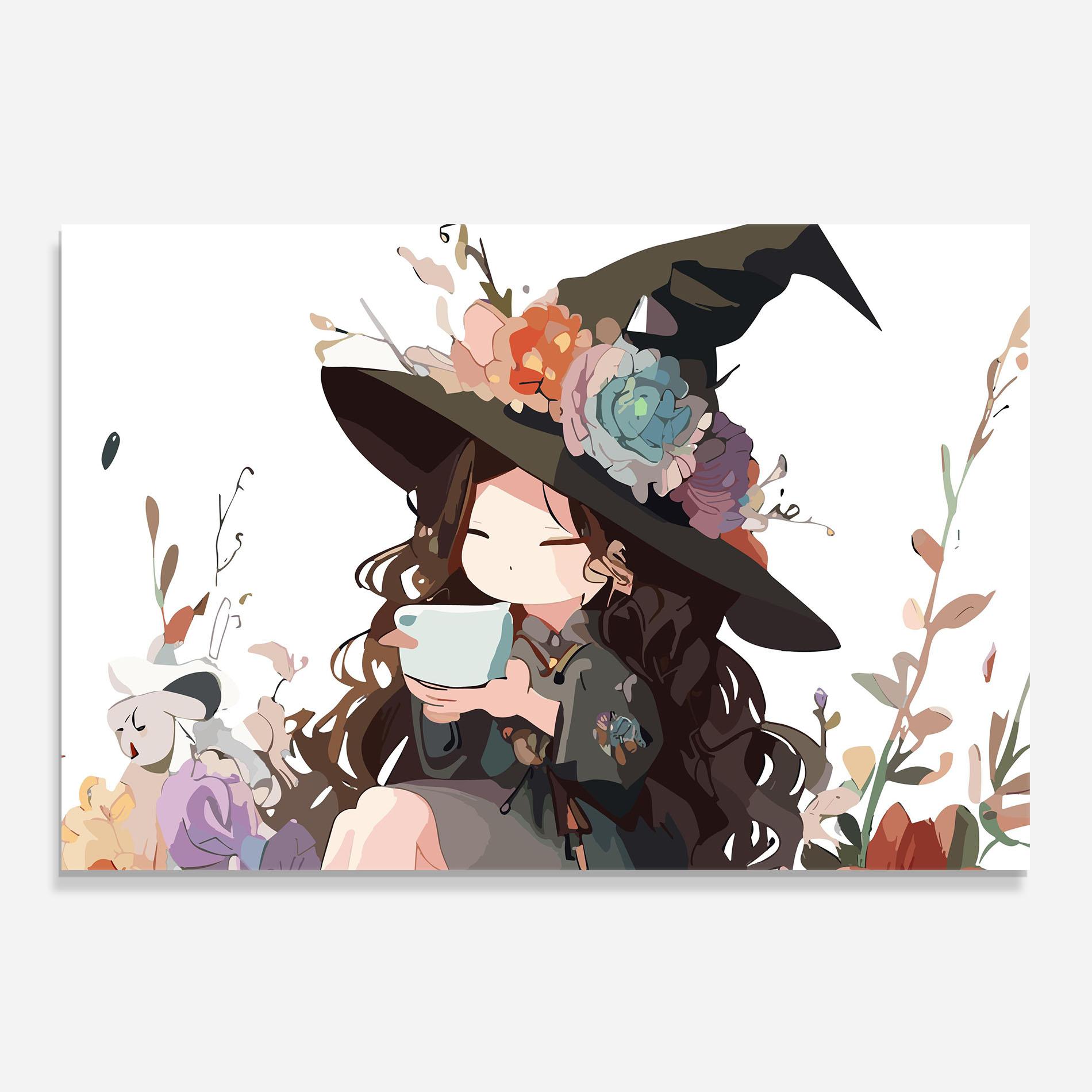 Konyhai üveg hátfal Cute Witch mockup 0