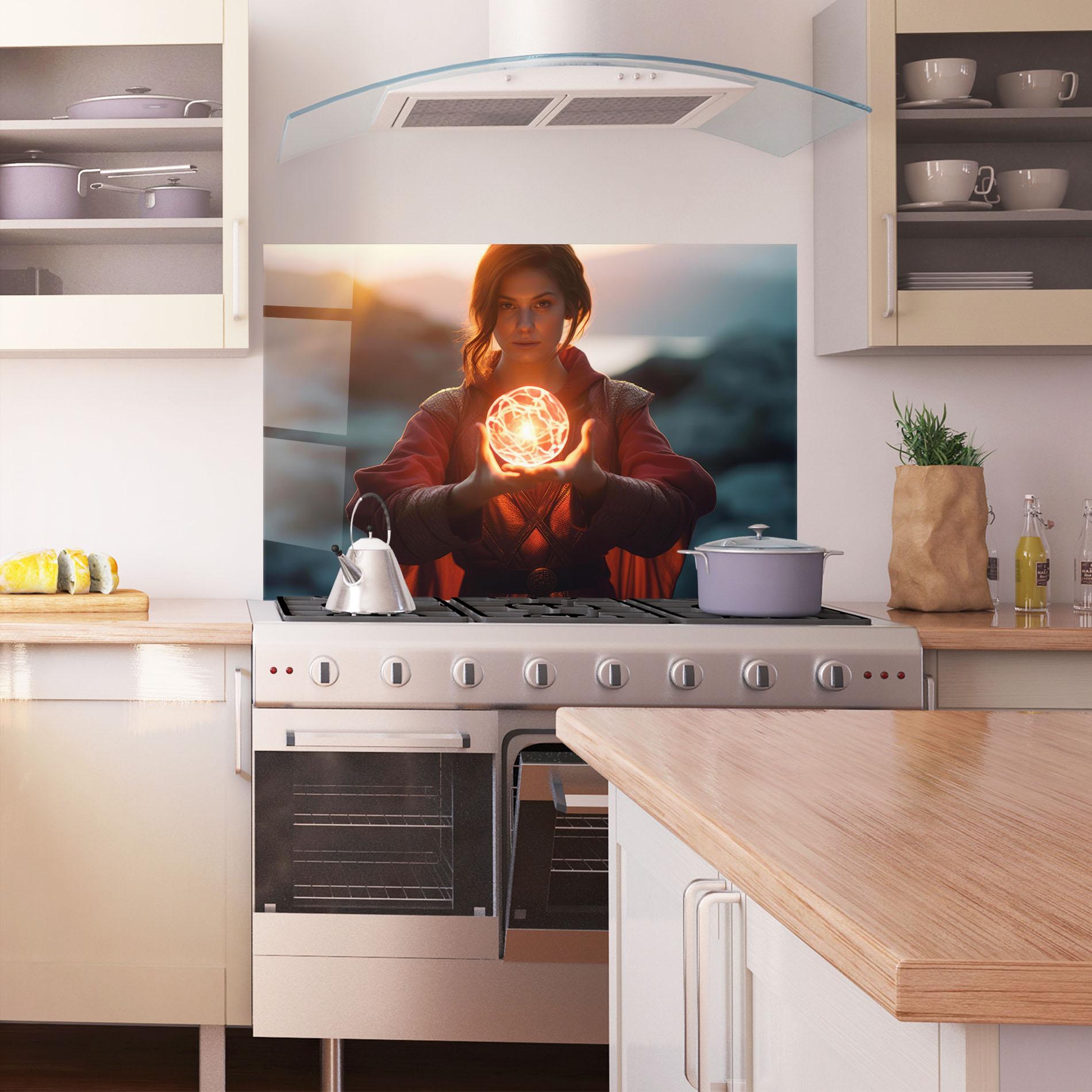 Konyhai üveg hátfal Witch Ball mockup 1