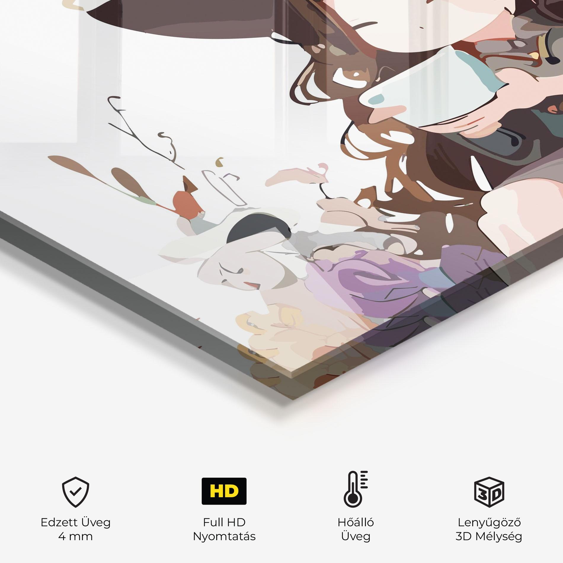 Konyhai üveg hátfal Cute Witch mockup 2