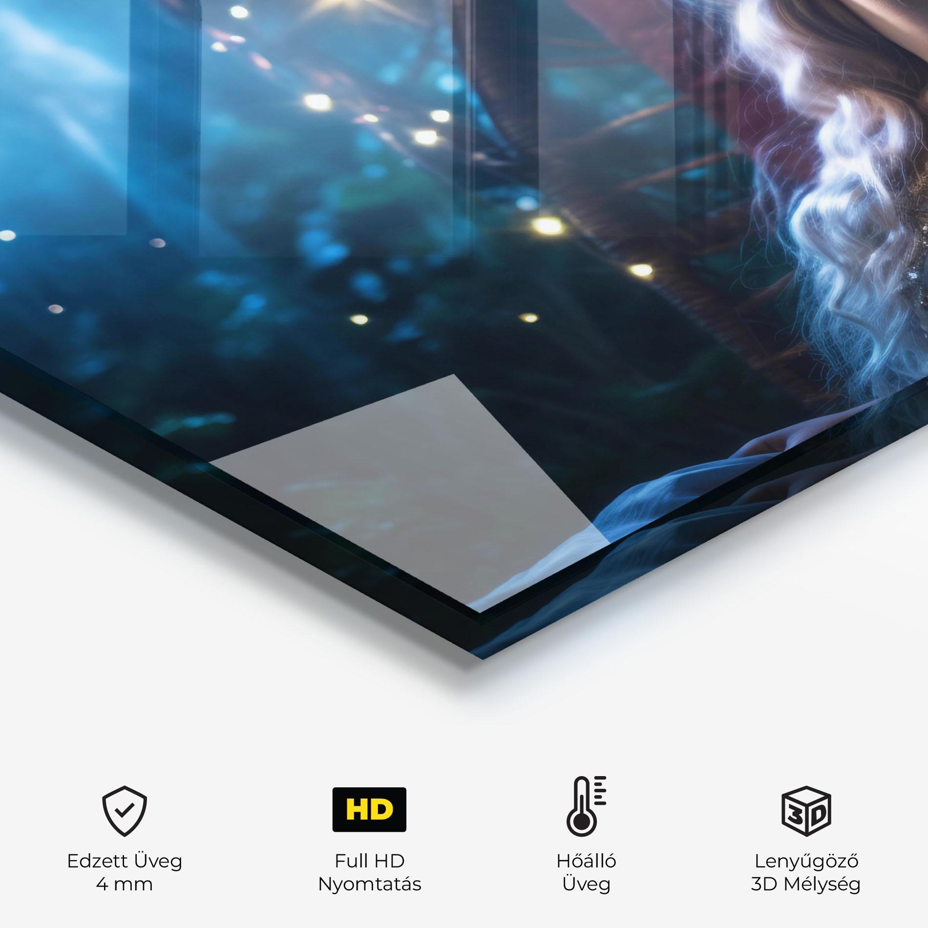 Konyhai üveg hátfal Witch Sleeping mockup 2