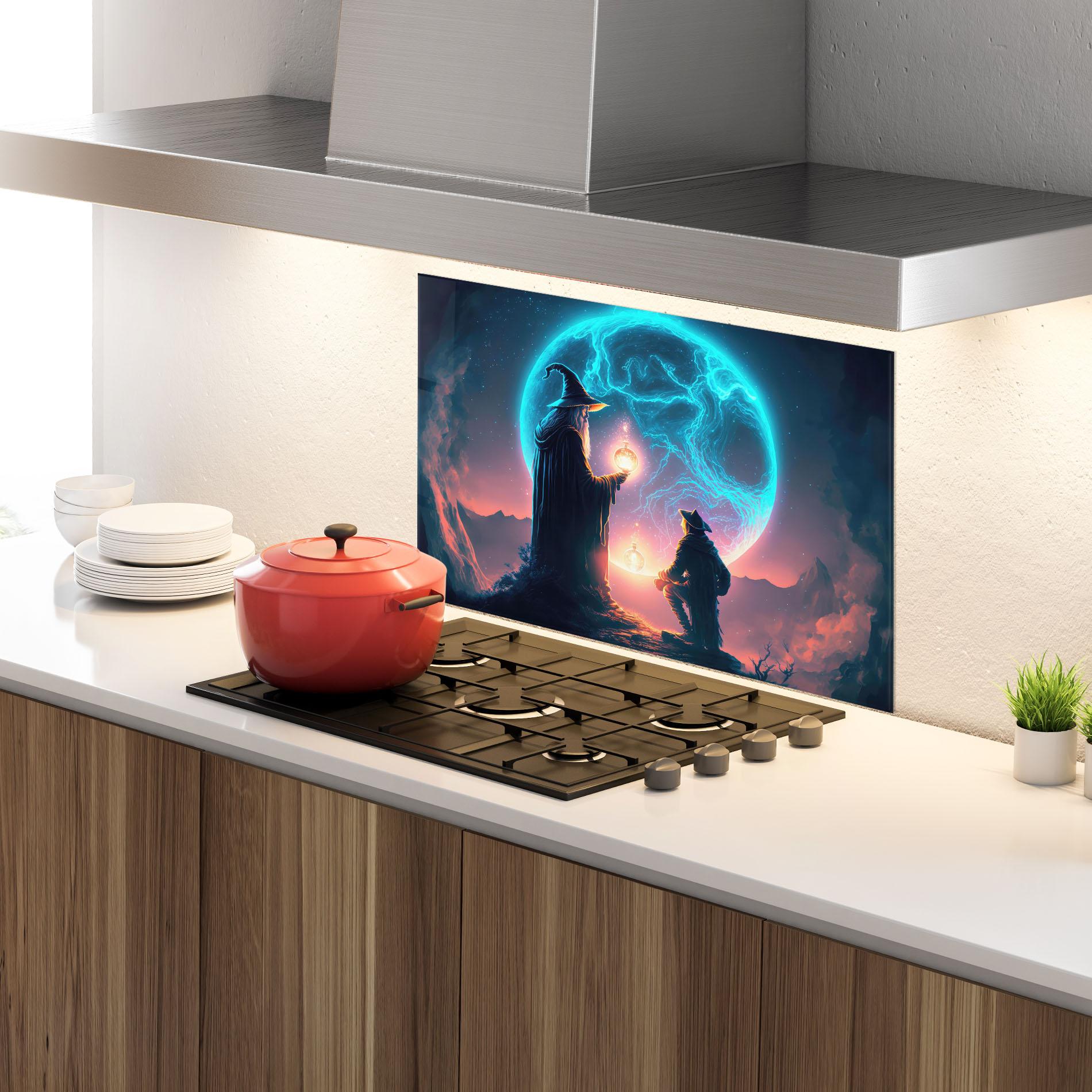 Konyhai üveg hátfal Wizard Magic mockup 4