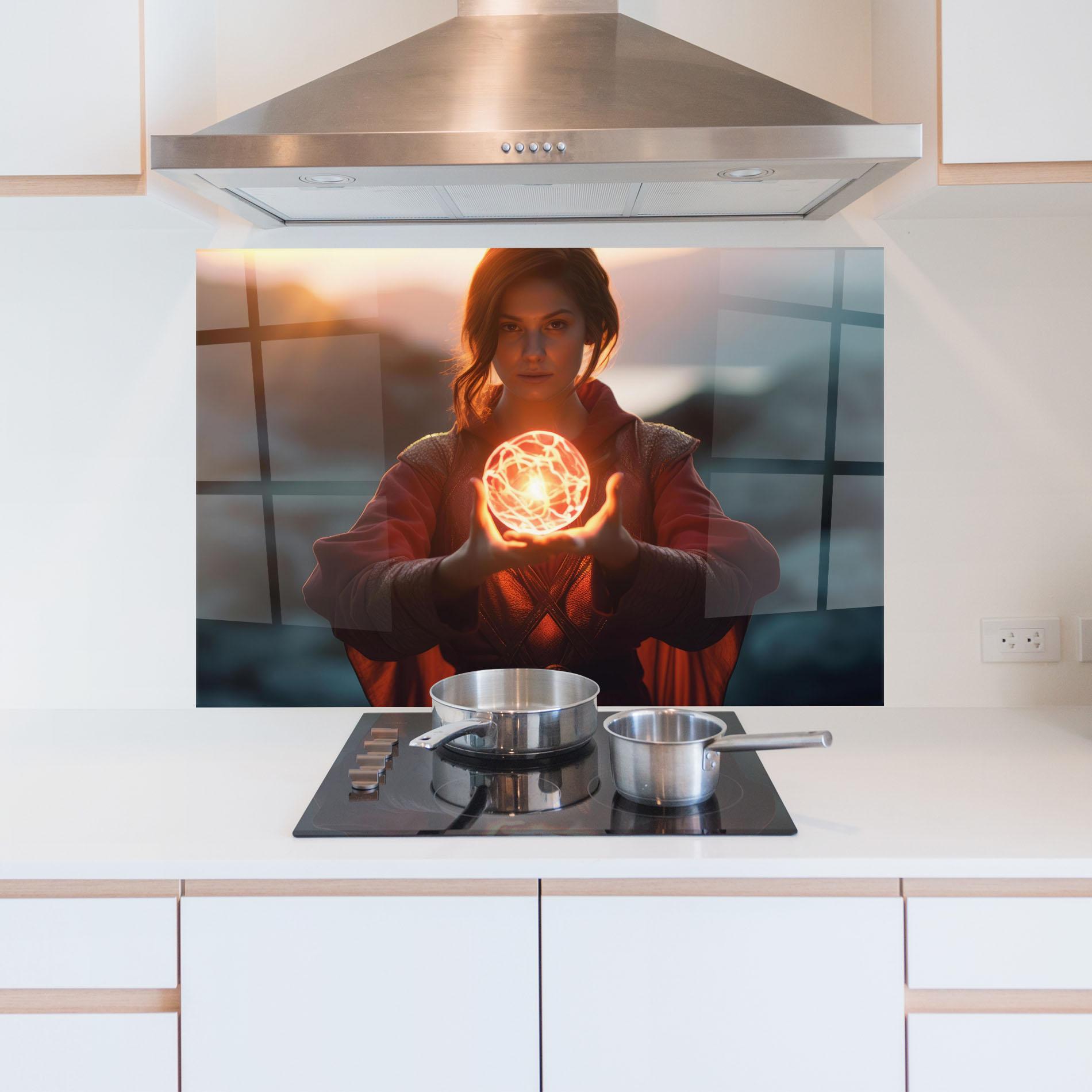Konyhai üveg hátfal Witch Ball mockup 5