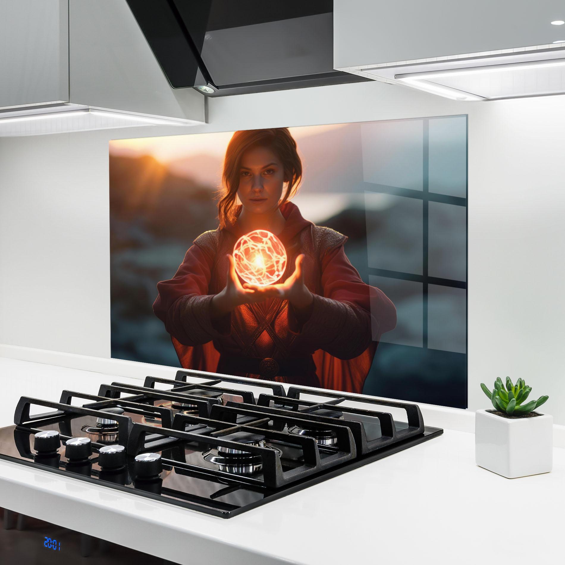 Konyhai üveg hátfal Witch Ball mockup 6