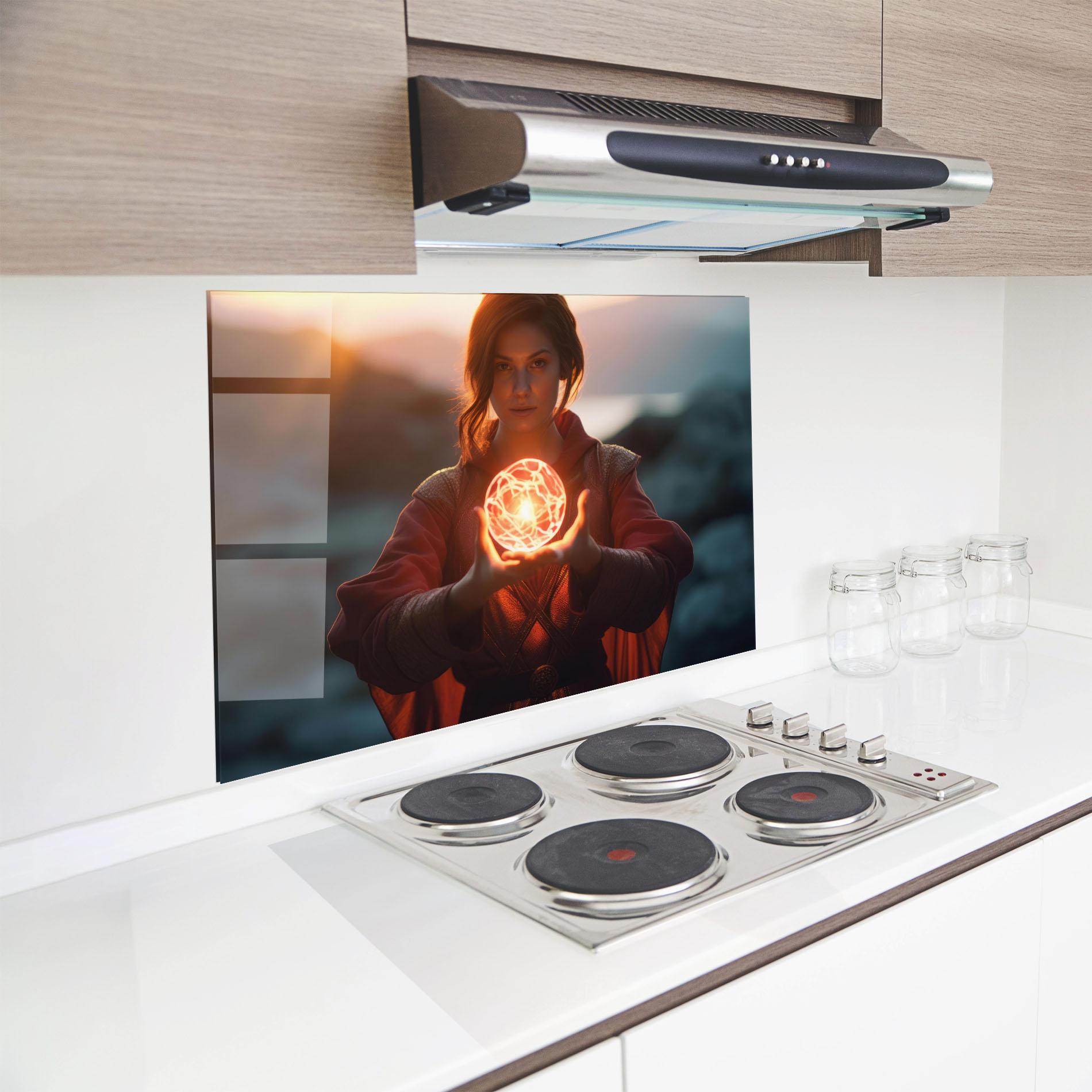 Konyhai üveg hátfal Witch Ball mockup 8