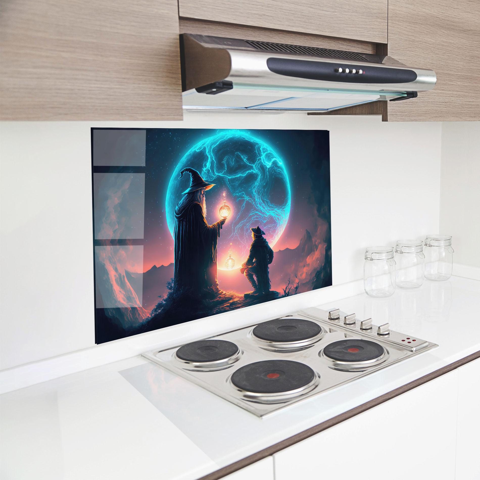 Konyhai üveg hátfal Wizard Magic mockup 8