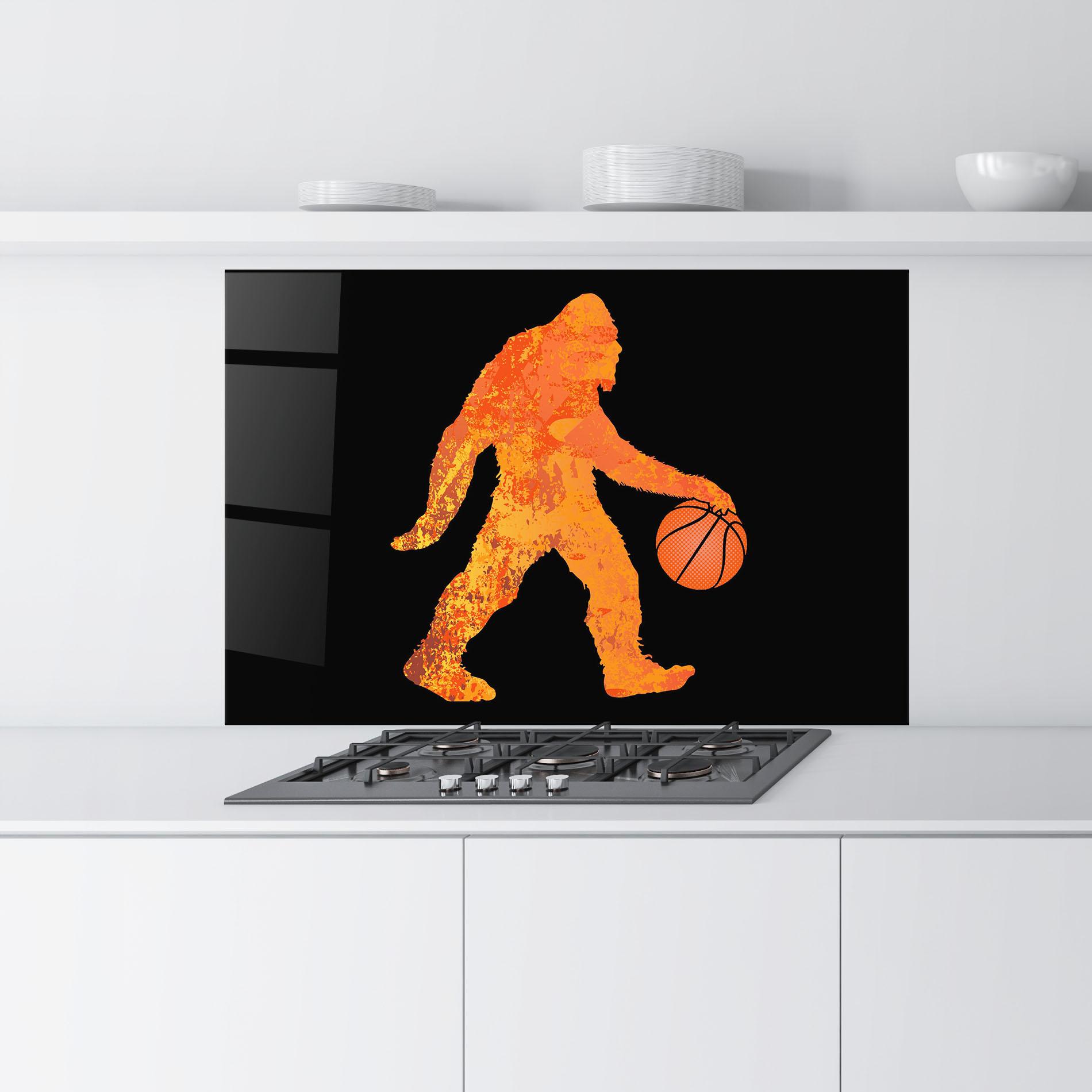 Konyhai üveg hátfal Gorilla Basketball mockup 9