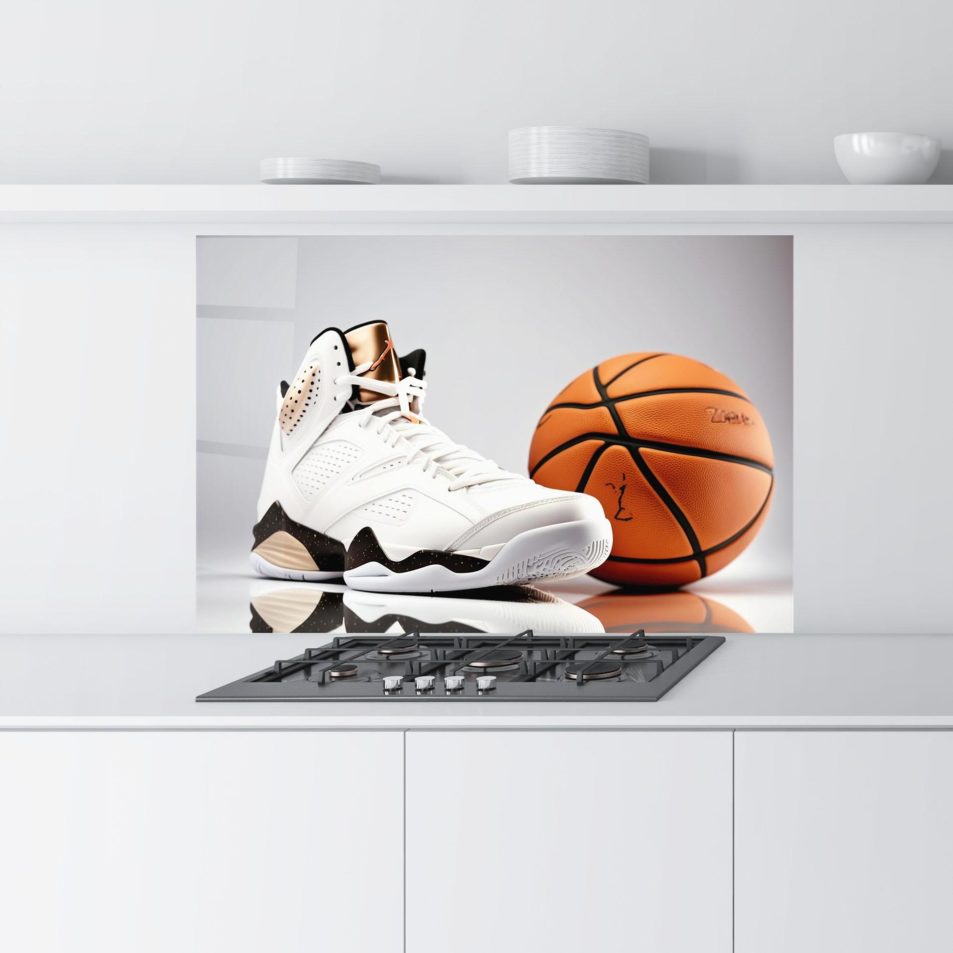 Konyhai üveg hátfal Sport Shoes Basketball mockup 9