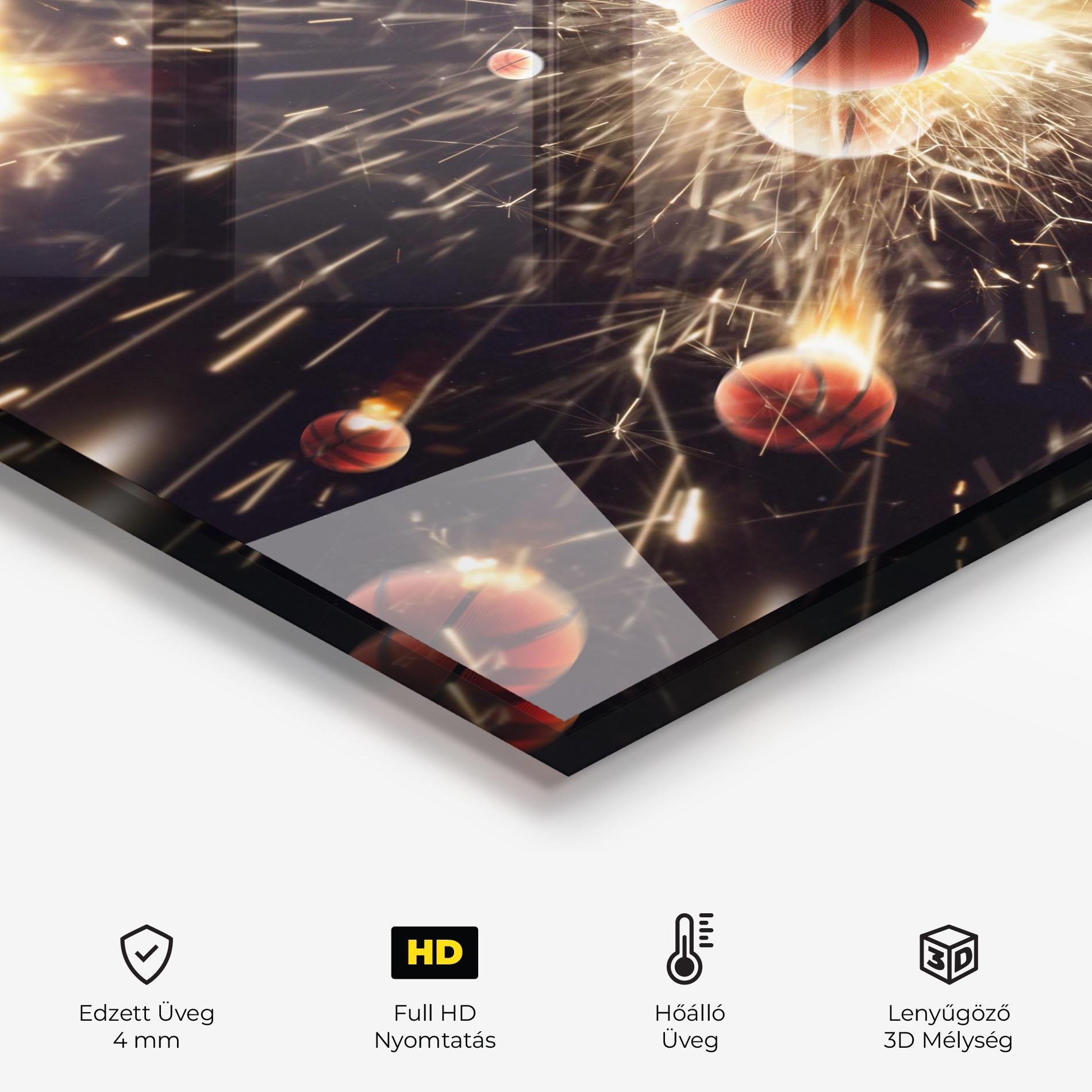 Konyhai üveg hátfal Basketball Explosion mockup 2