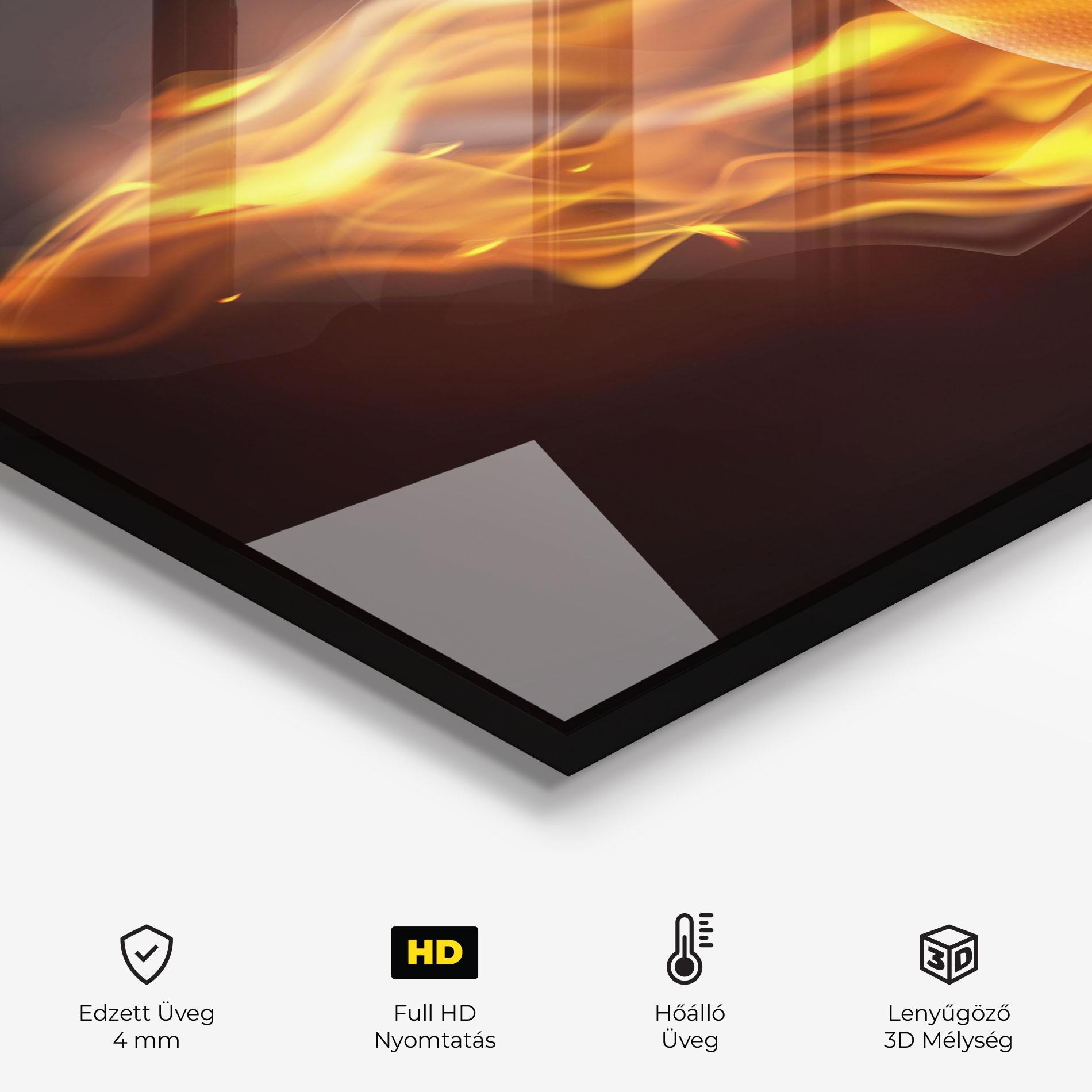 Konyhai üveg hátfal Basketball On Fire mockup 2