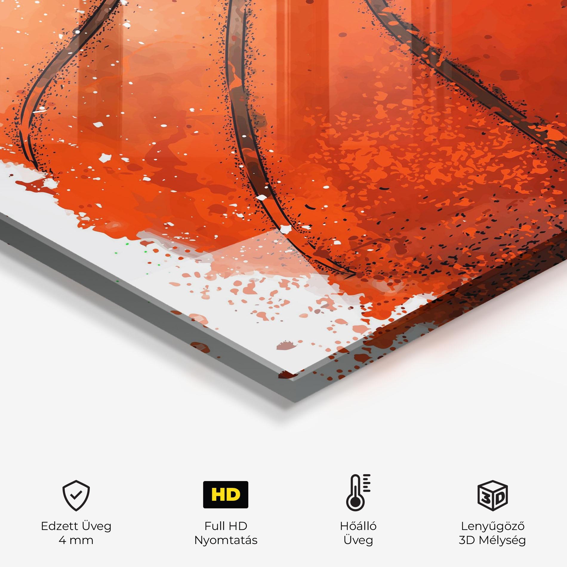 Konyhai üveg hátfal Orange Basket Ball mockup 2