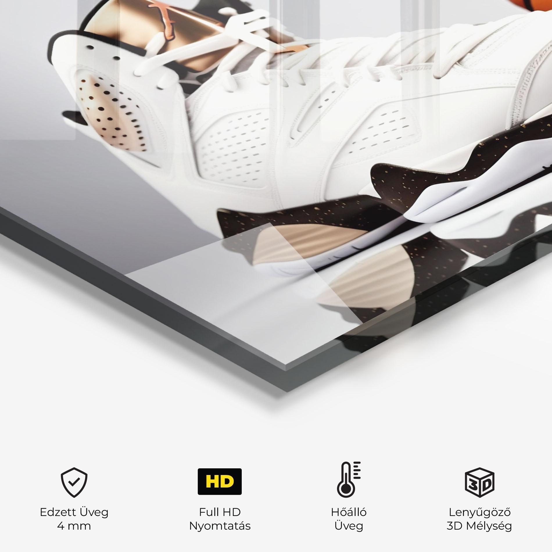 Konyhai üveg hátfal Sport Shoes Basketball mockup 2