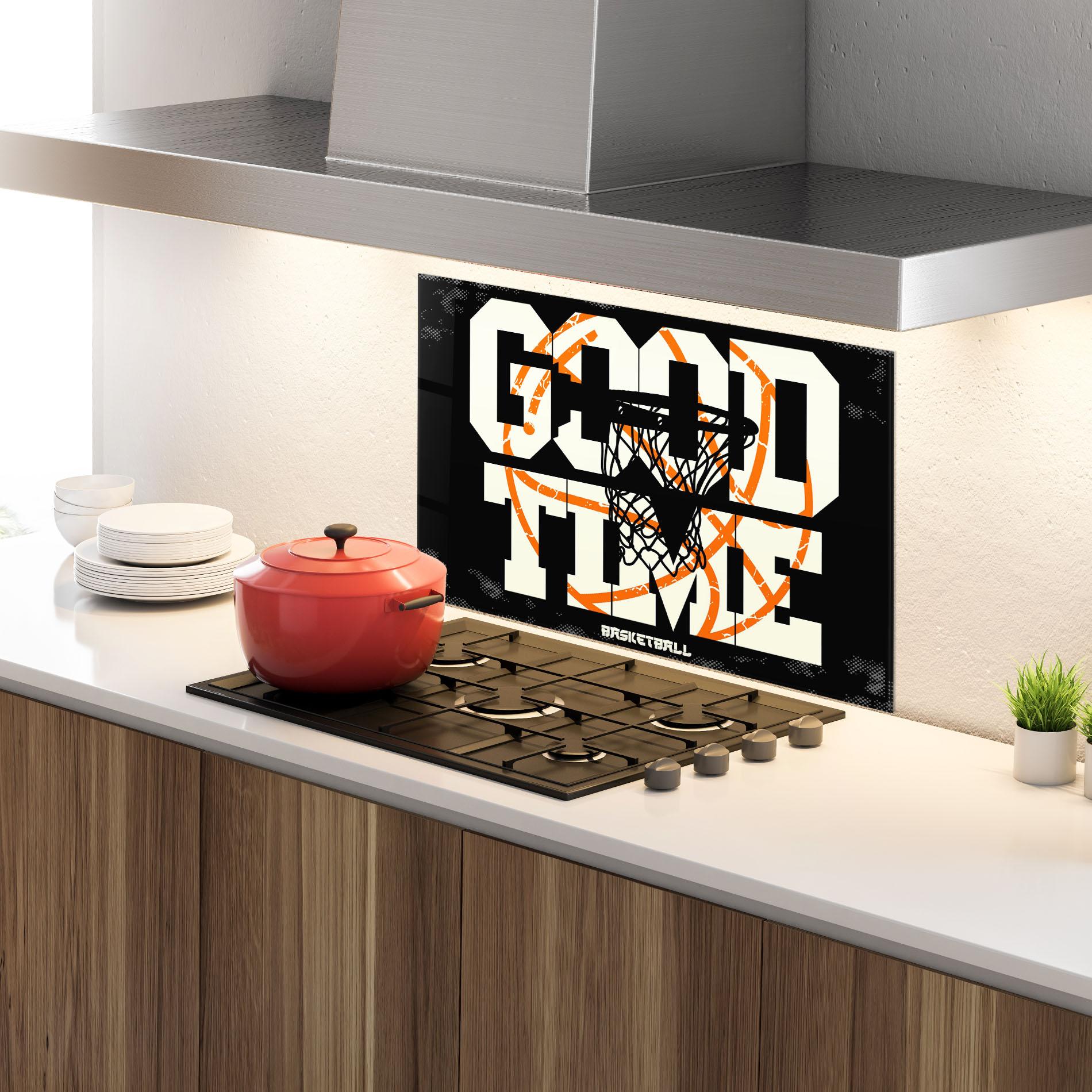 Konyhai üveg hátfal Good Time Basket mockup 4