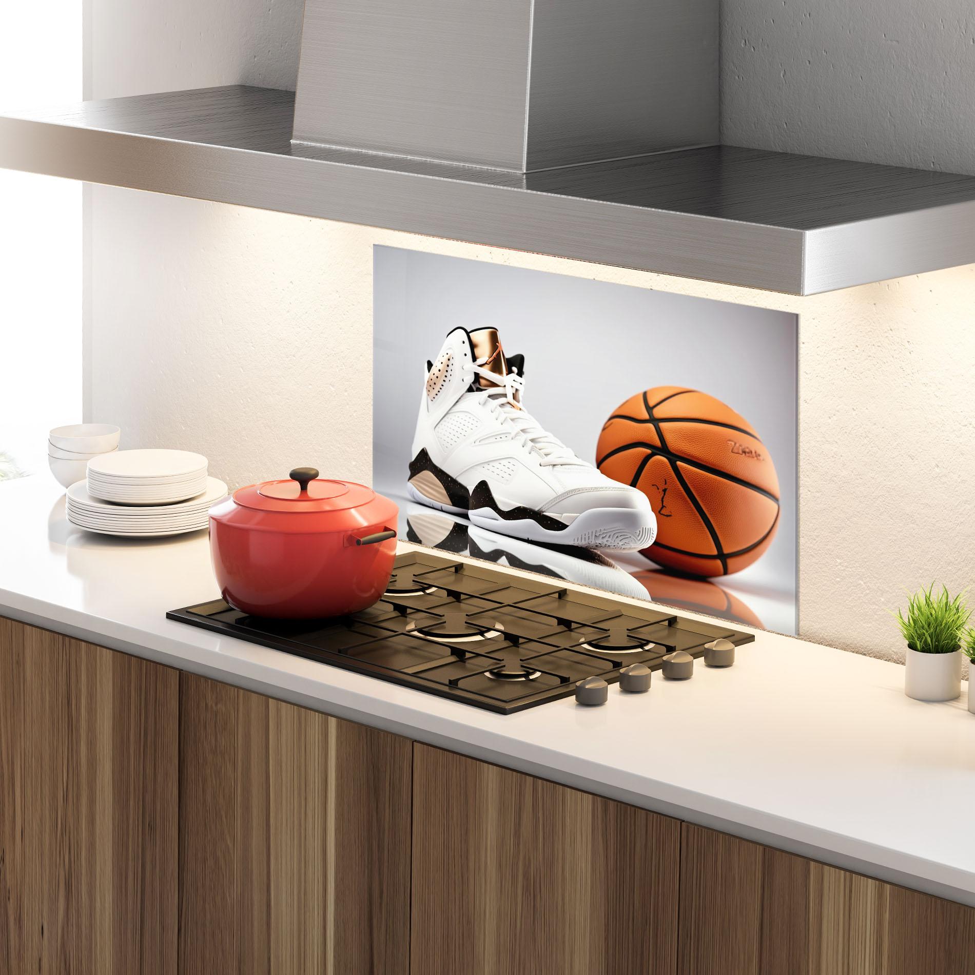 Konyhai üveg hátfal Sport Shoes Basketball mockup 4