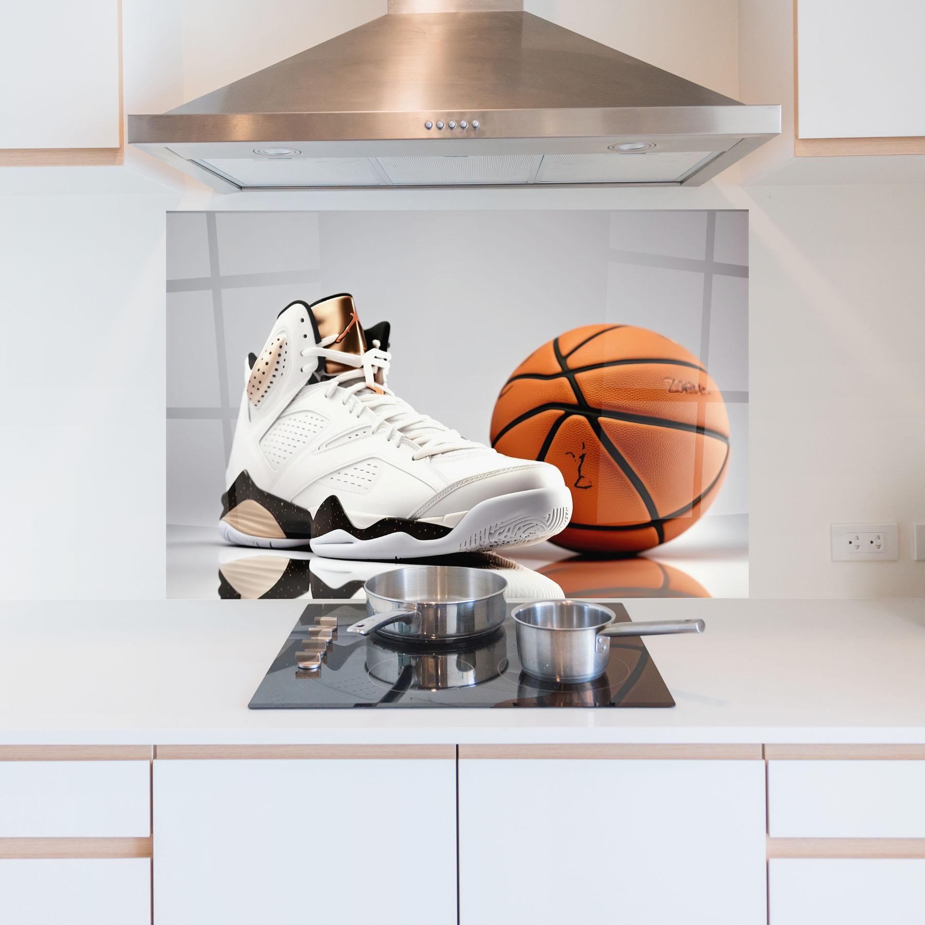 Konyhai üveg hátfal Sport Shoes Basketball mockup 5