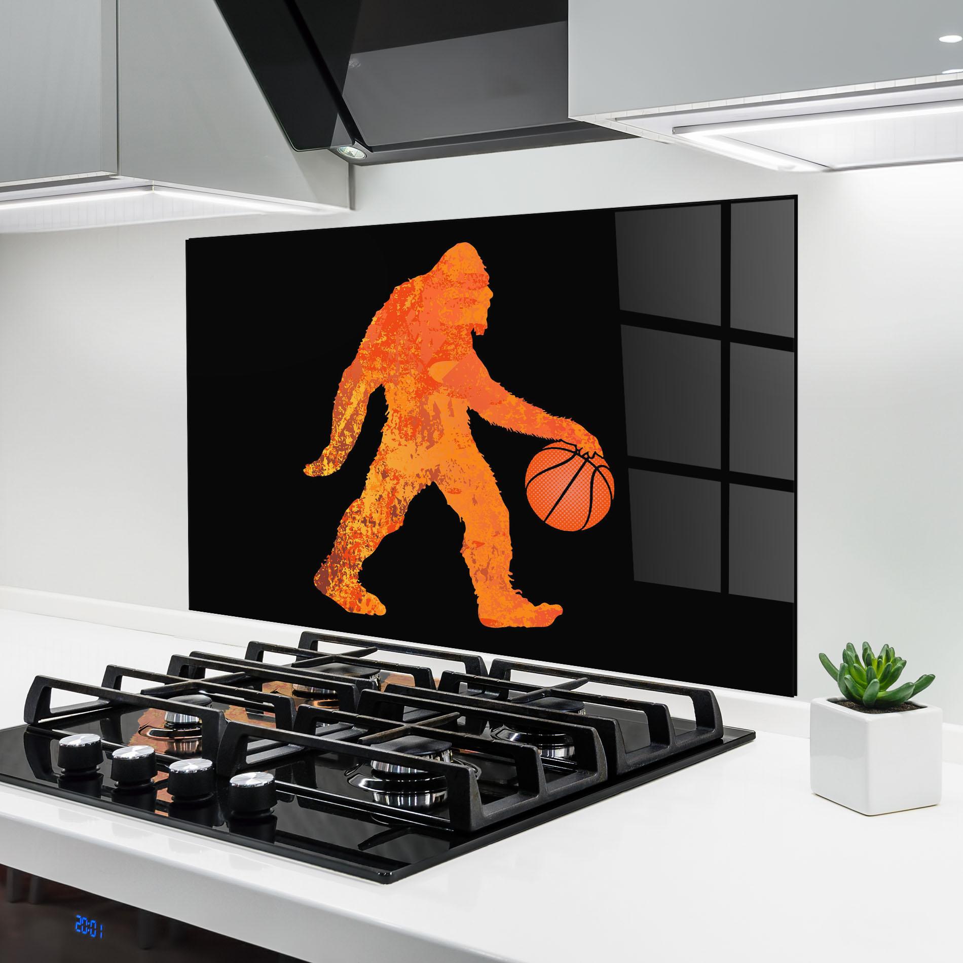 Konyhai üveg hátfal Gorilla Basketball mockup 6