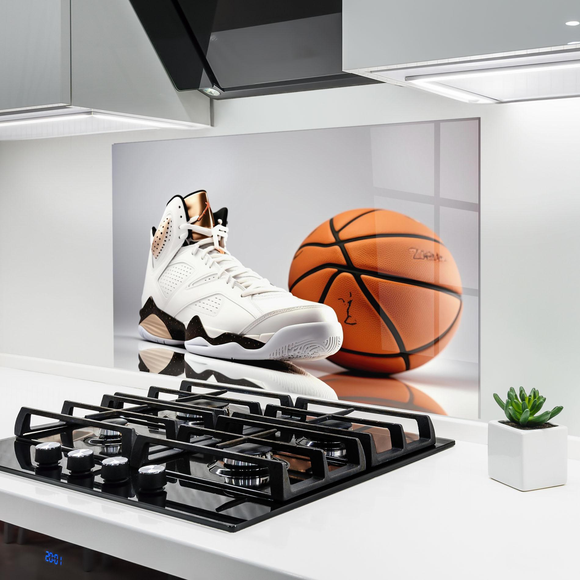 Konyhai üveg hátfal Sport Shoes Basketball mockup 6