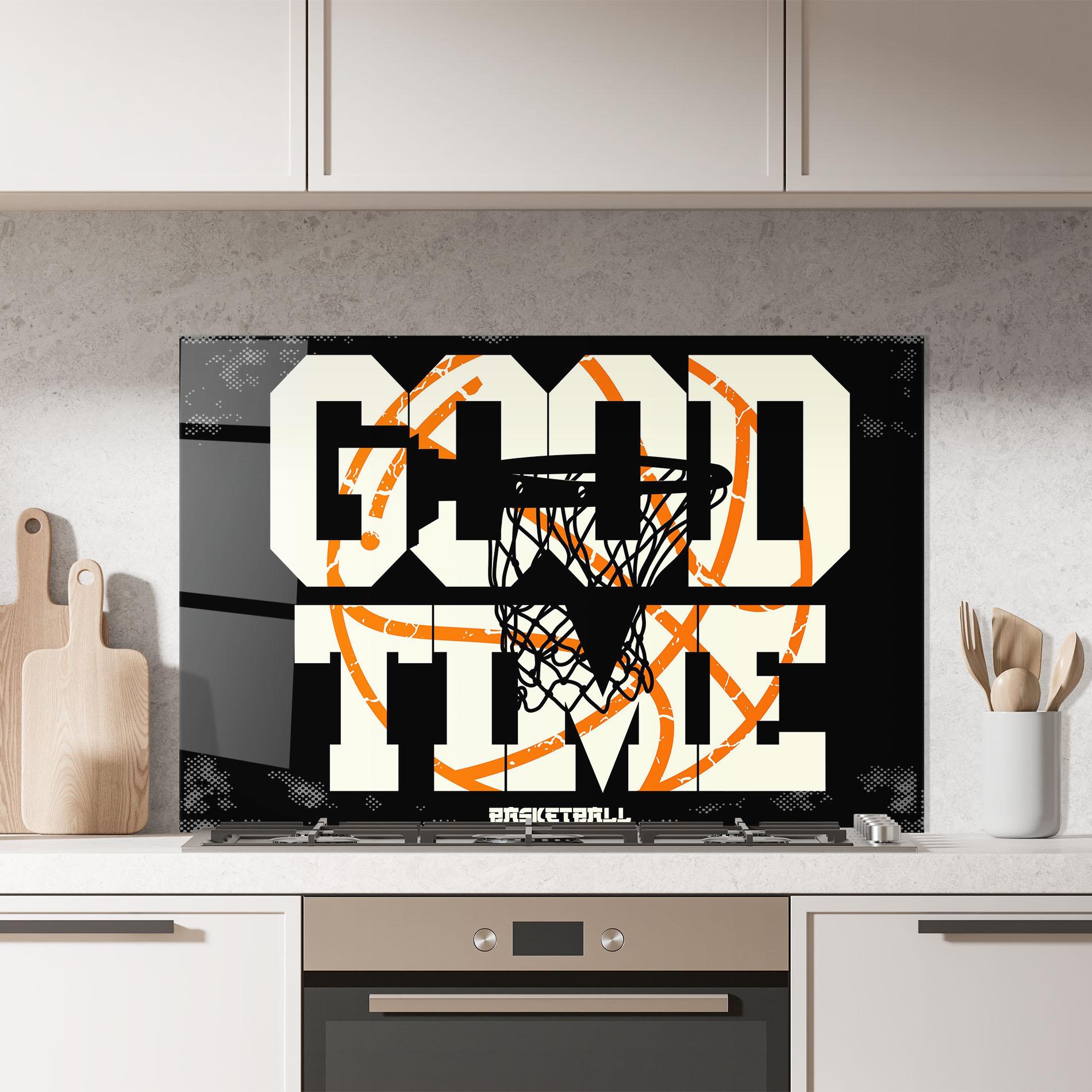 Konyhai üveg hátfal Good Time Basket mockup 7