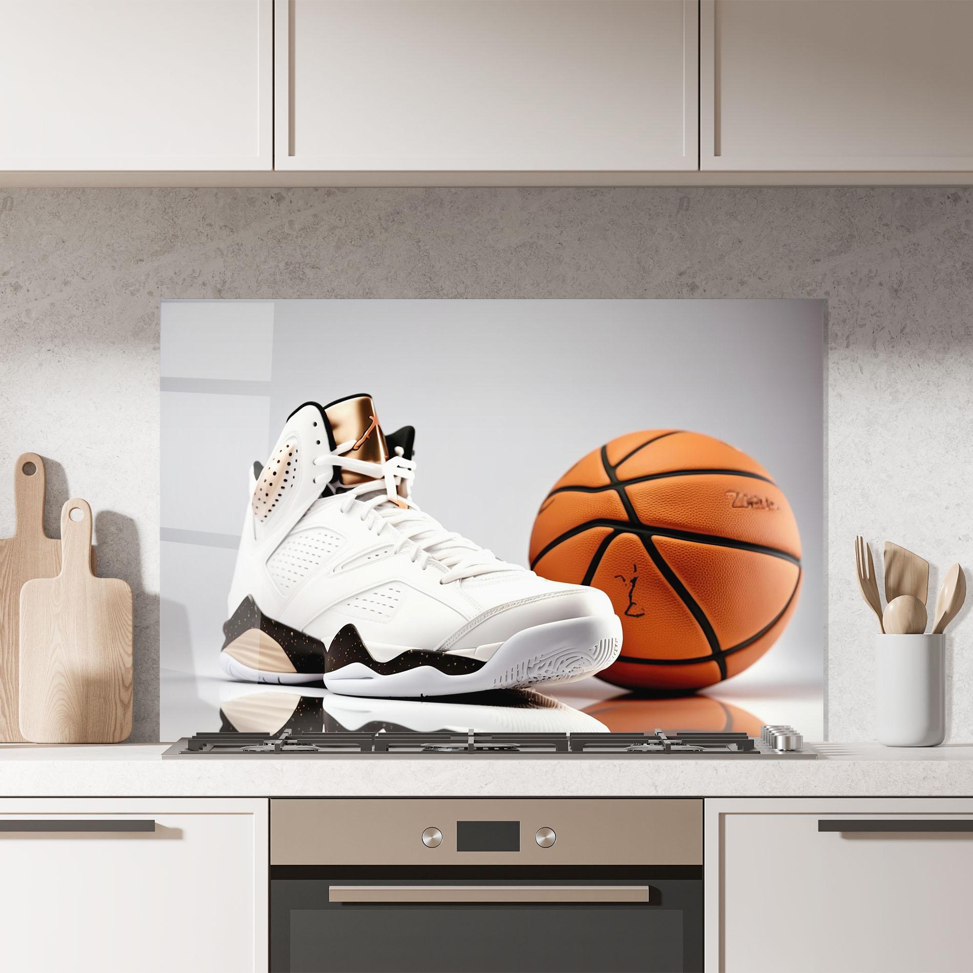 Konyhai üveg hátfal Sport Shoes Basketball mockup 7