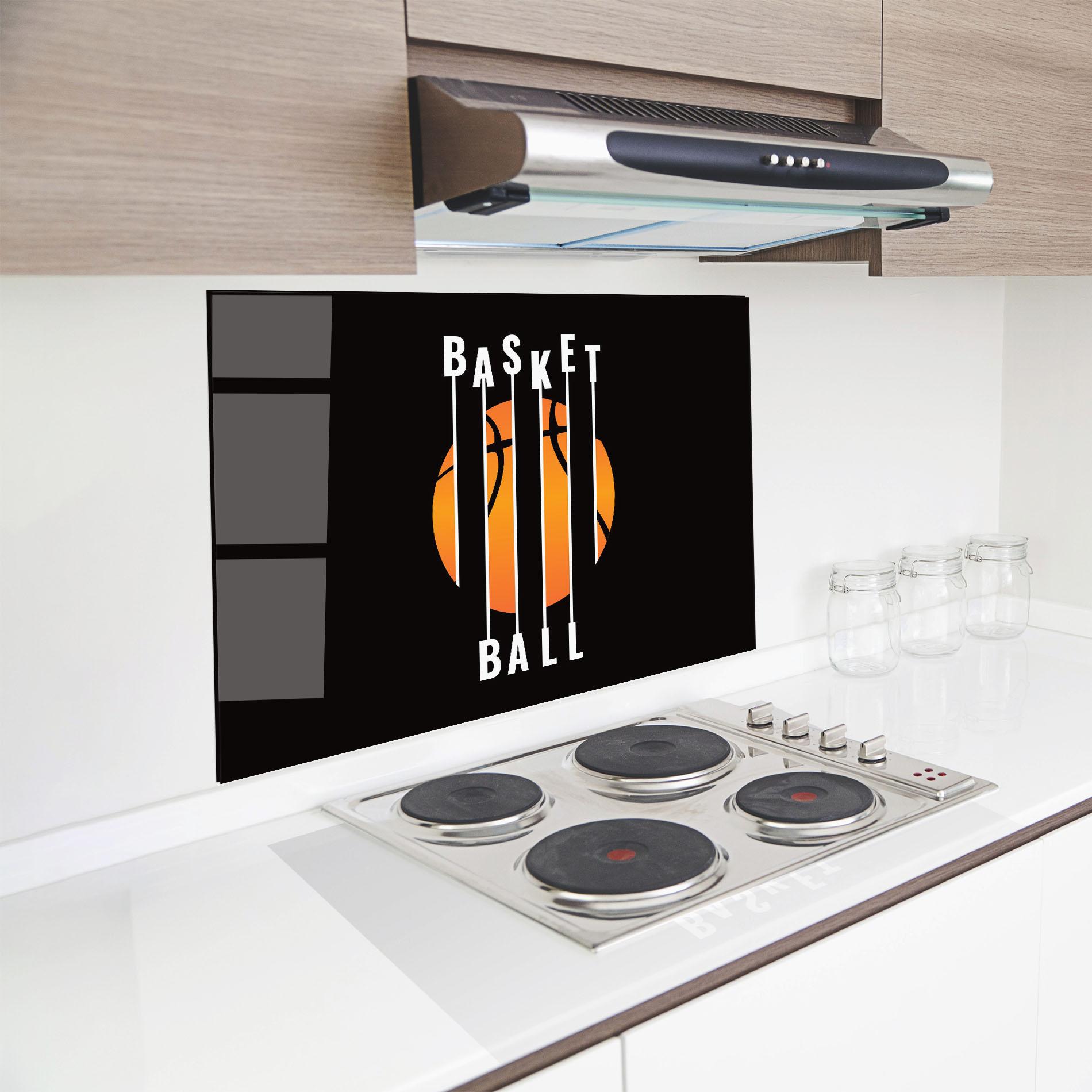 Konyhai üveg hátfal Basket Ball mockup 8