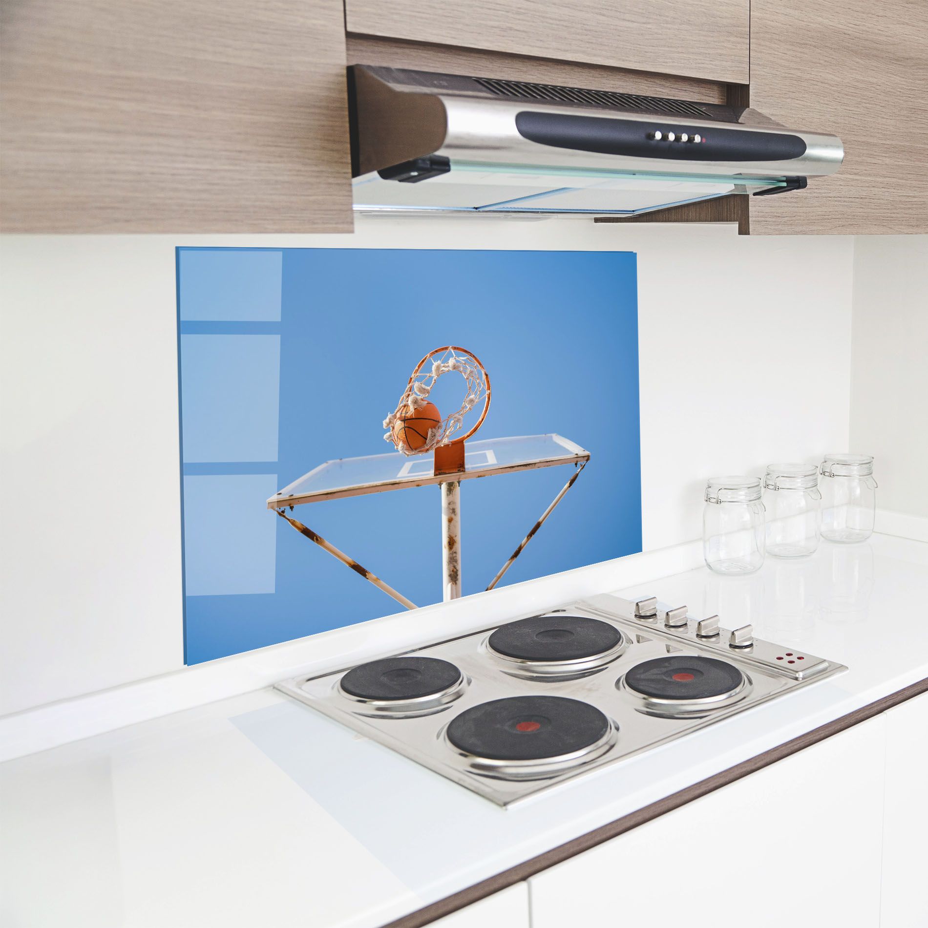 Basketball Hoop Blue Sky mockup 8