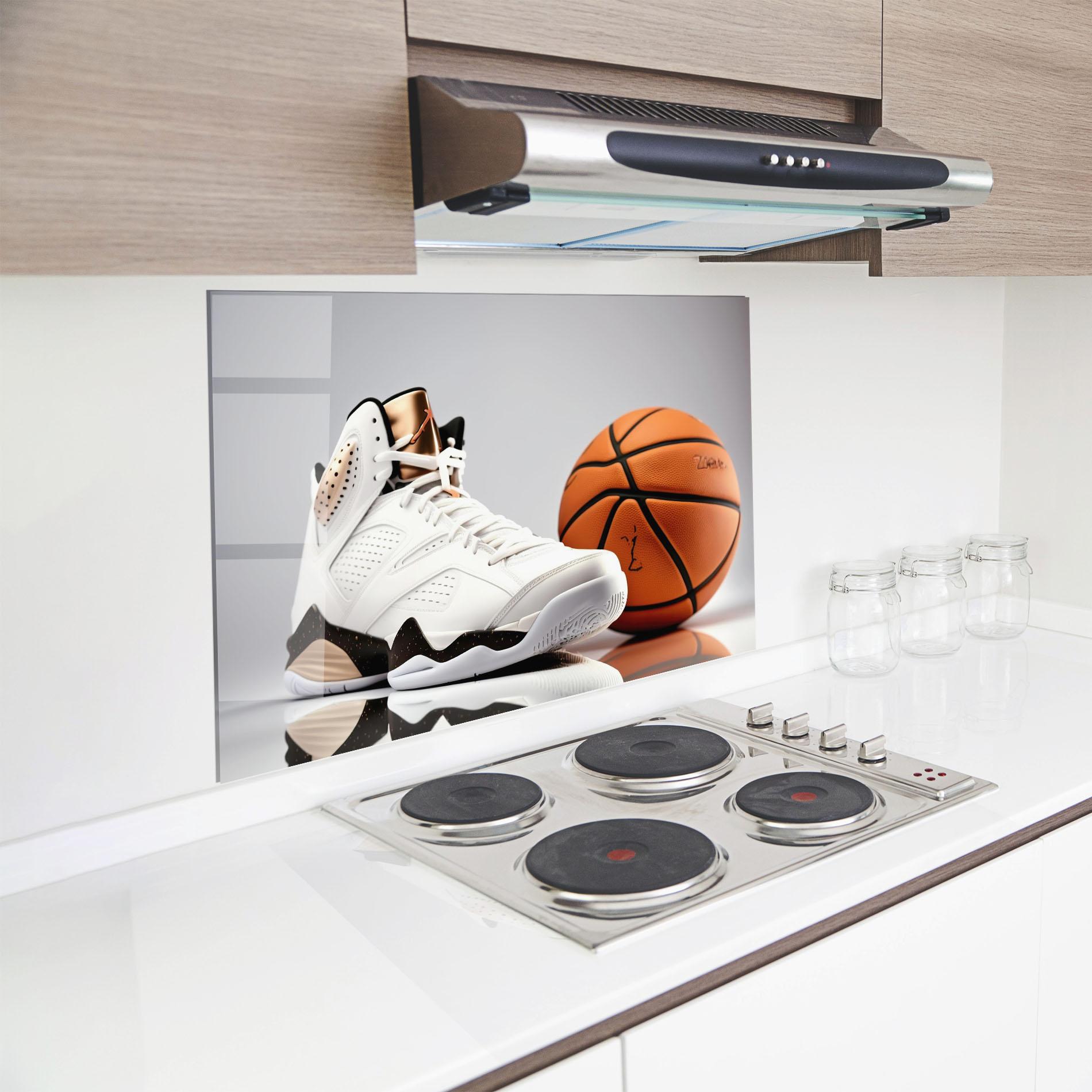 Konyhai üveg hátfal Sport Shoes Basketball mockup 8