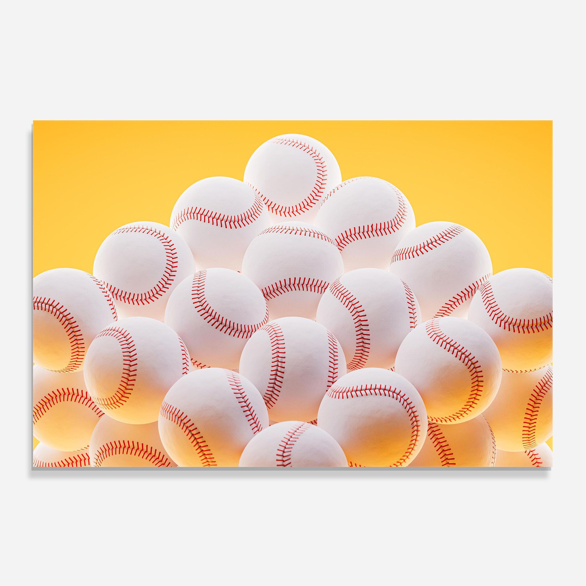 Baseball Ball On Yellow mockup 0
