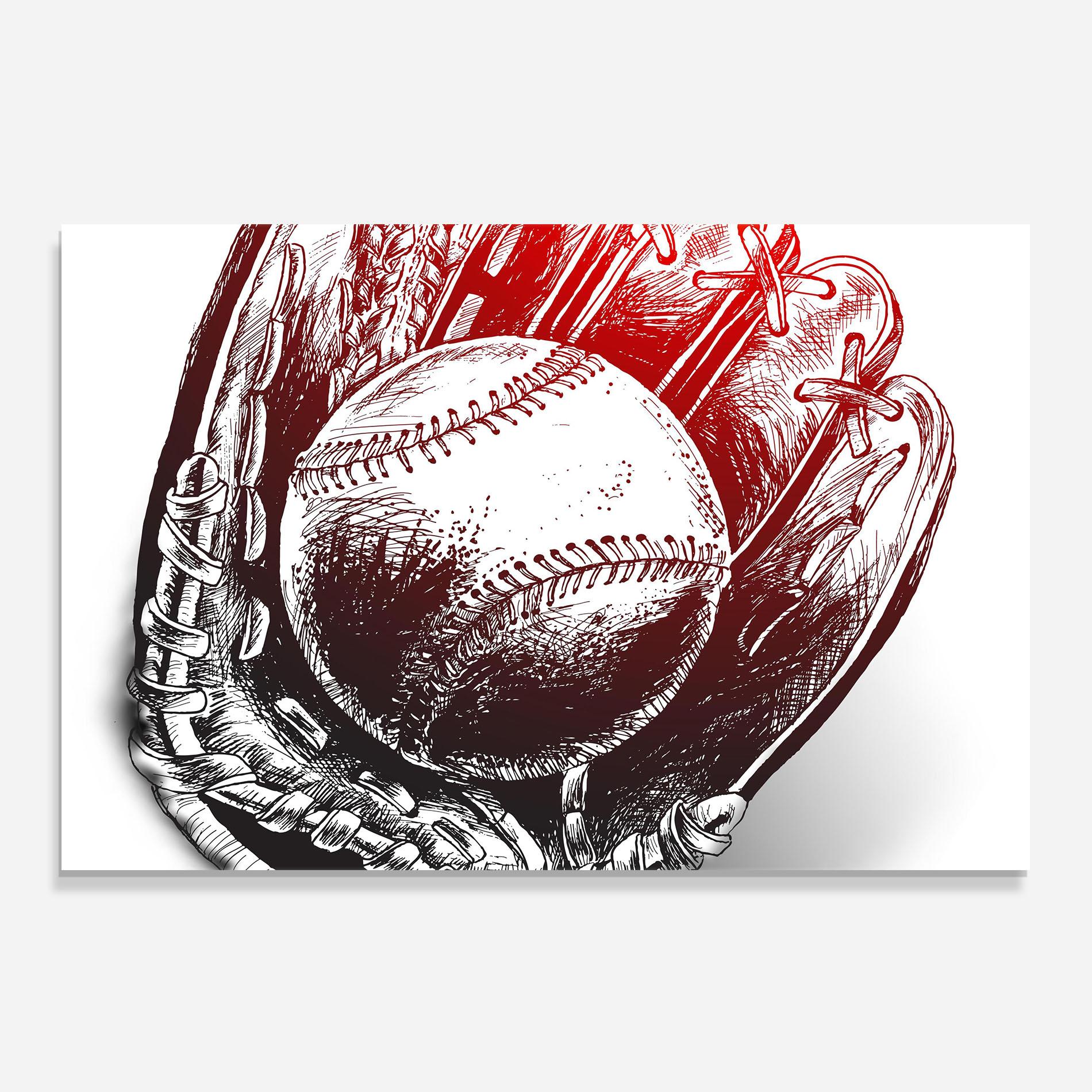 Konyhai üveg hátfal Baseball Glove Art mockup 0
