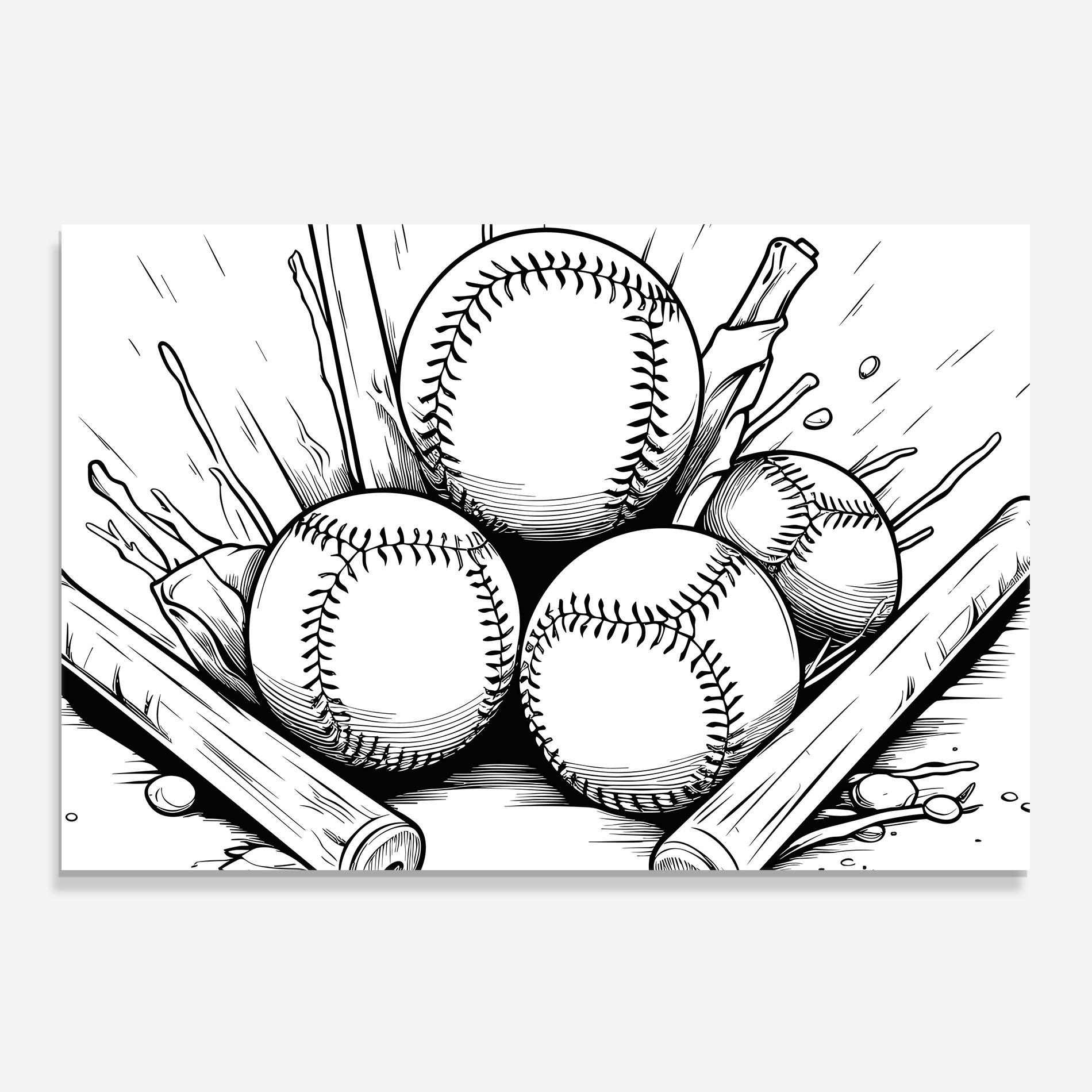 Konyhai üveg hátfal Big Baseball Ball mockup 0