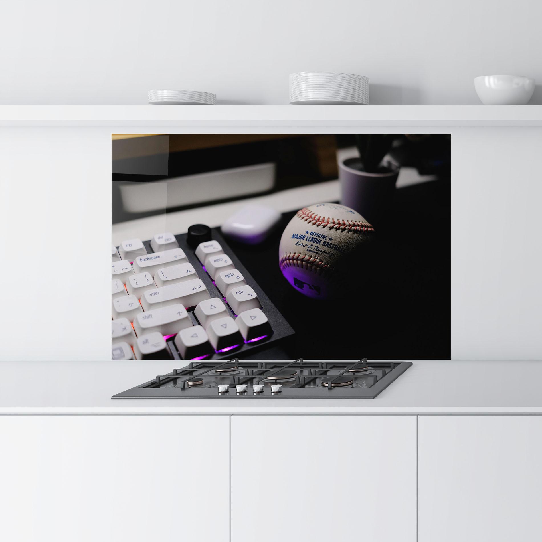 Konyhai üveg hátfal Baseball Ball Gaming mockup 9