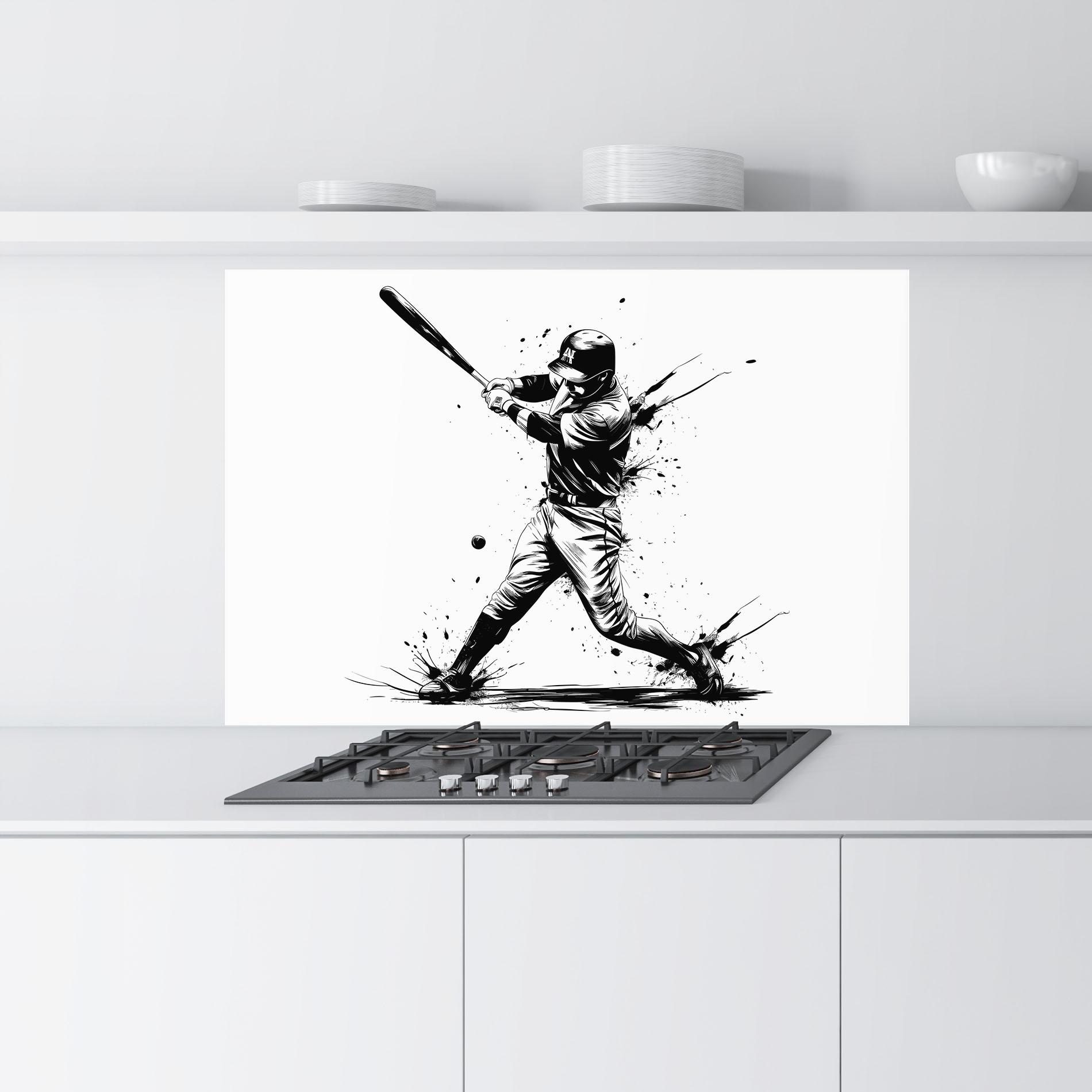 Konyhai üveg hátfal Baseball Splash mockup 9