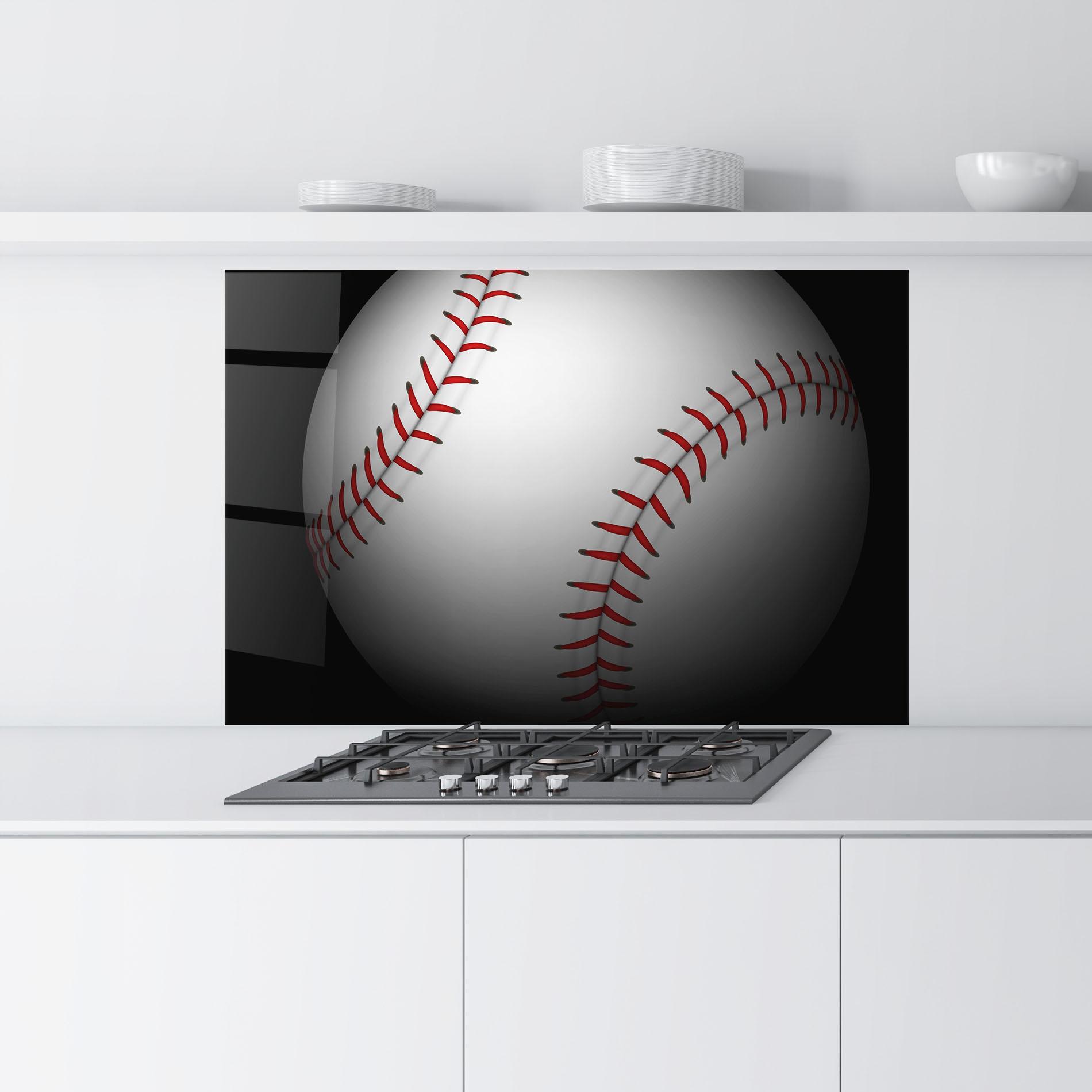 Konyhai üveg hátfal Close Up Baseball mockup 9