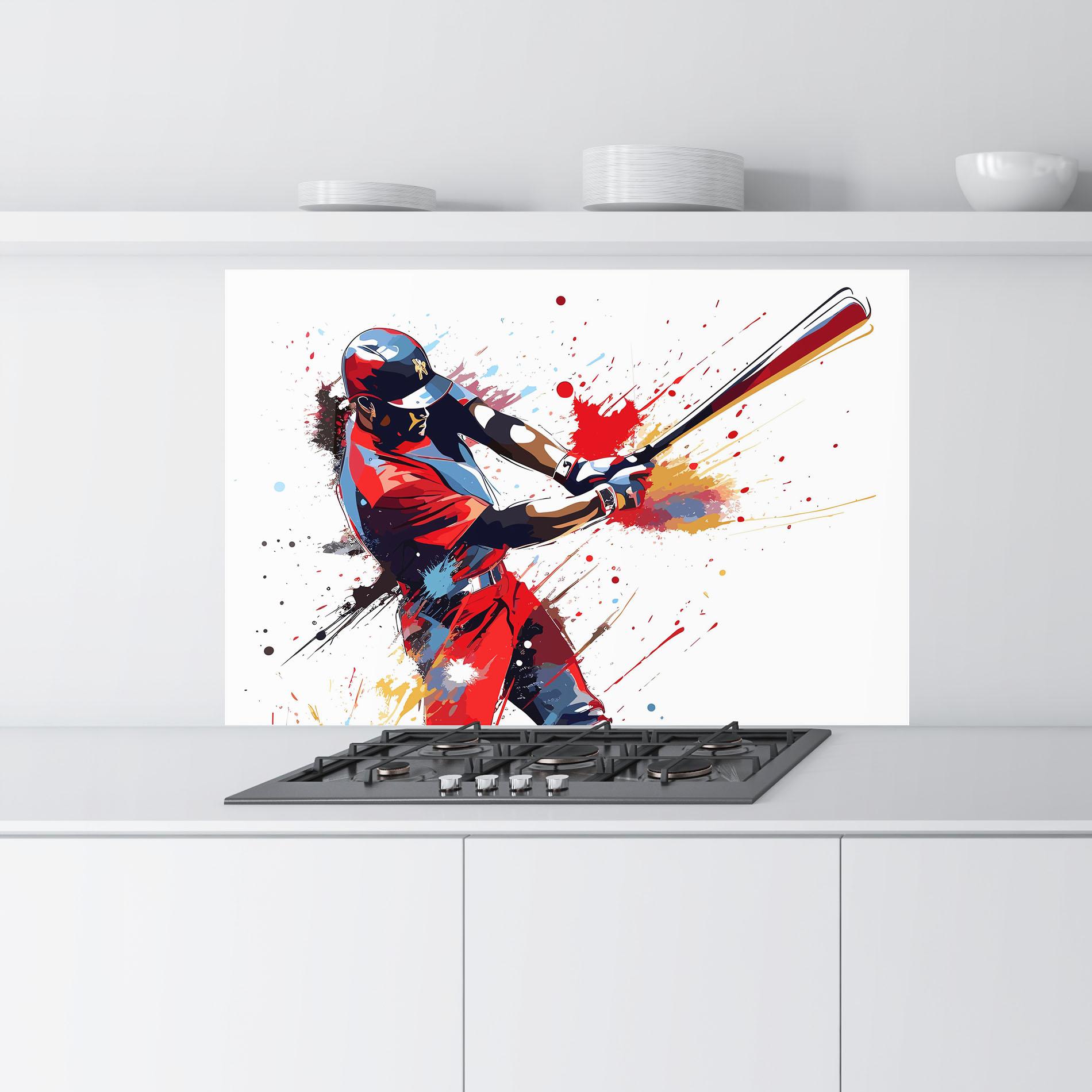 Konyhai üveg hátfal Colorful Baseball mockup 9