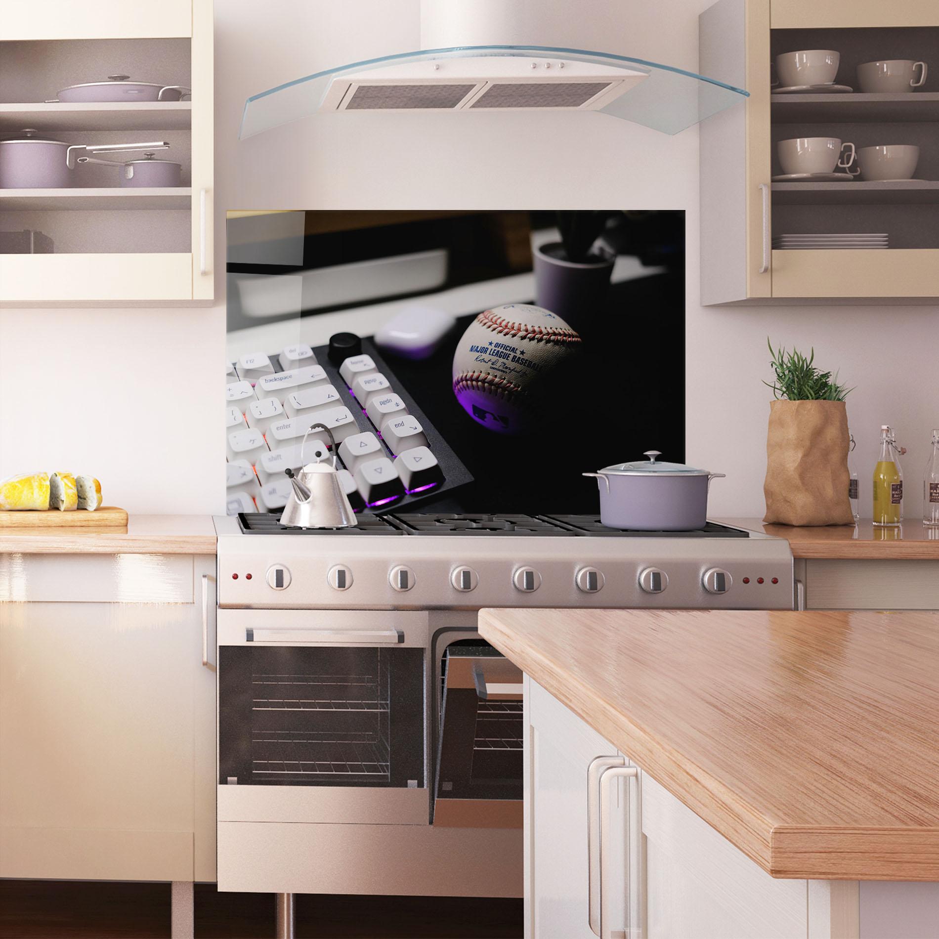 Konyhai üveg hátfal Baseball Ball Gaming mockup 1