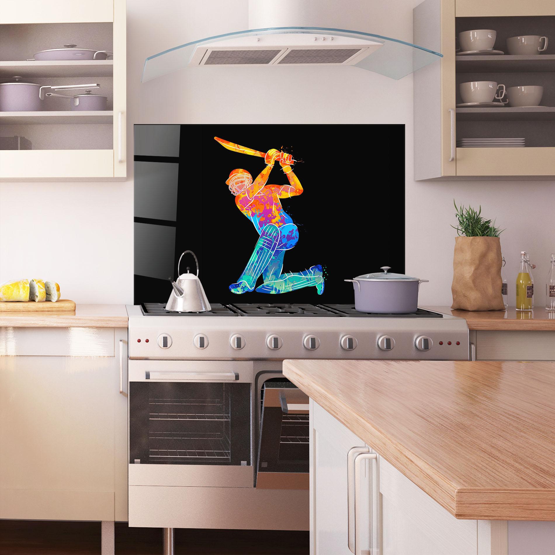 Konyhai üveg hátfal Baseball Color Art mockup 1