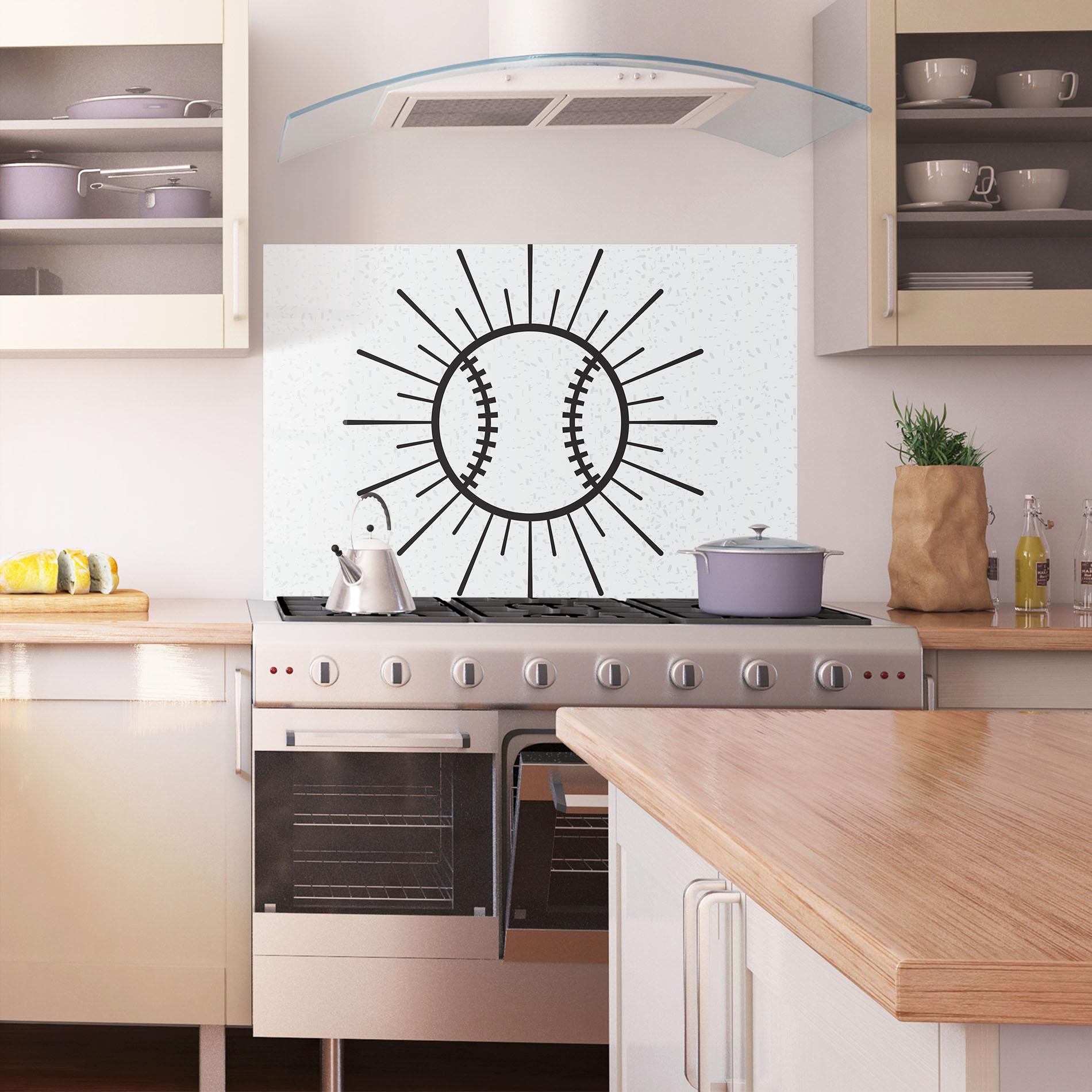 Konyhai üveg hátfal Baseball Line mockup 1