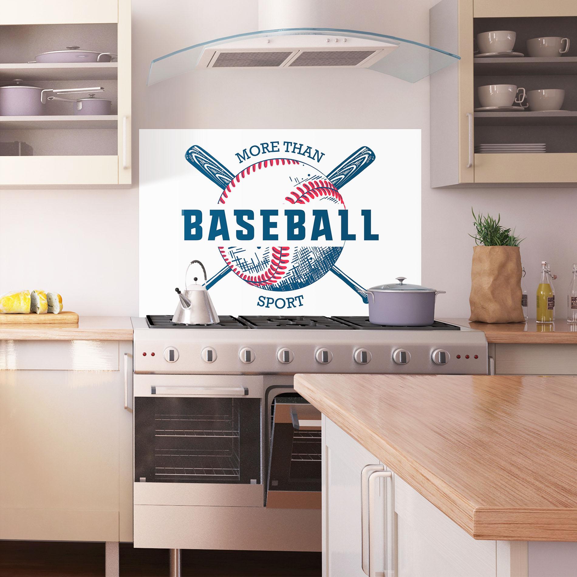 Konyhai üveg hátfal Baseball Sport mockup 1