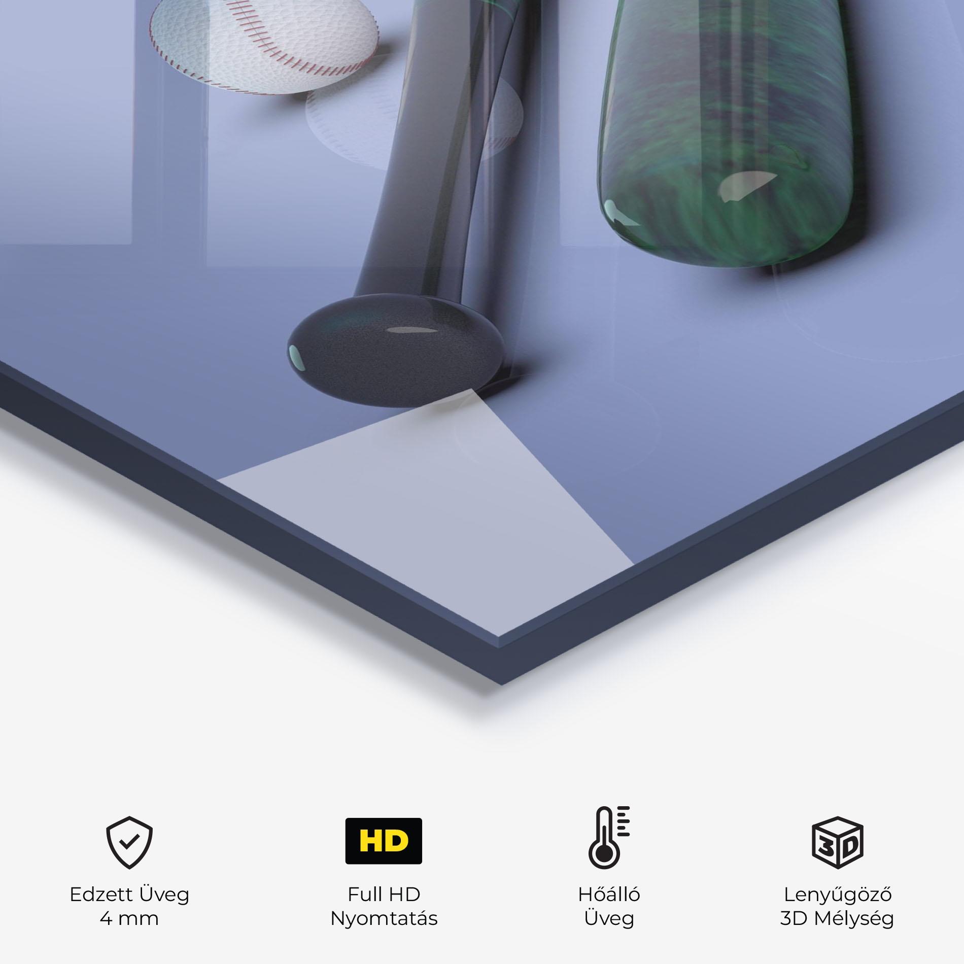 Konyhai üveg hátfal Baseball Ball On Purple mockup 2