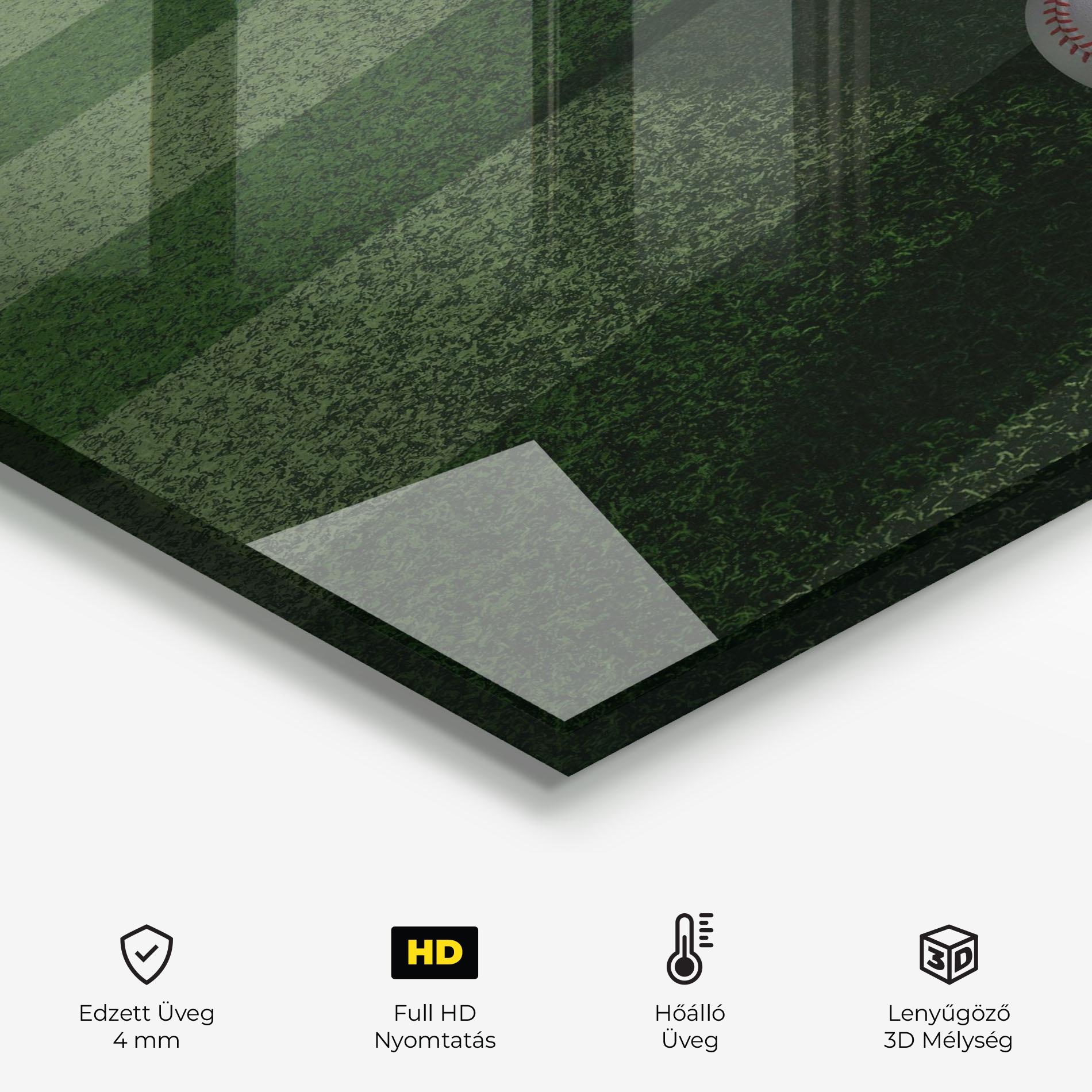 Konyhai üveg hátfal Baseball Balls On Grass mockup 2