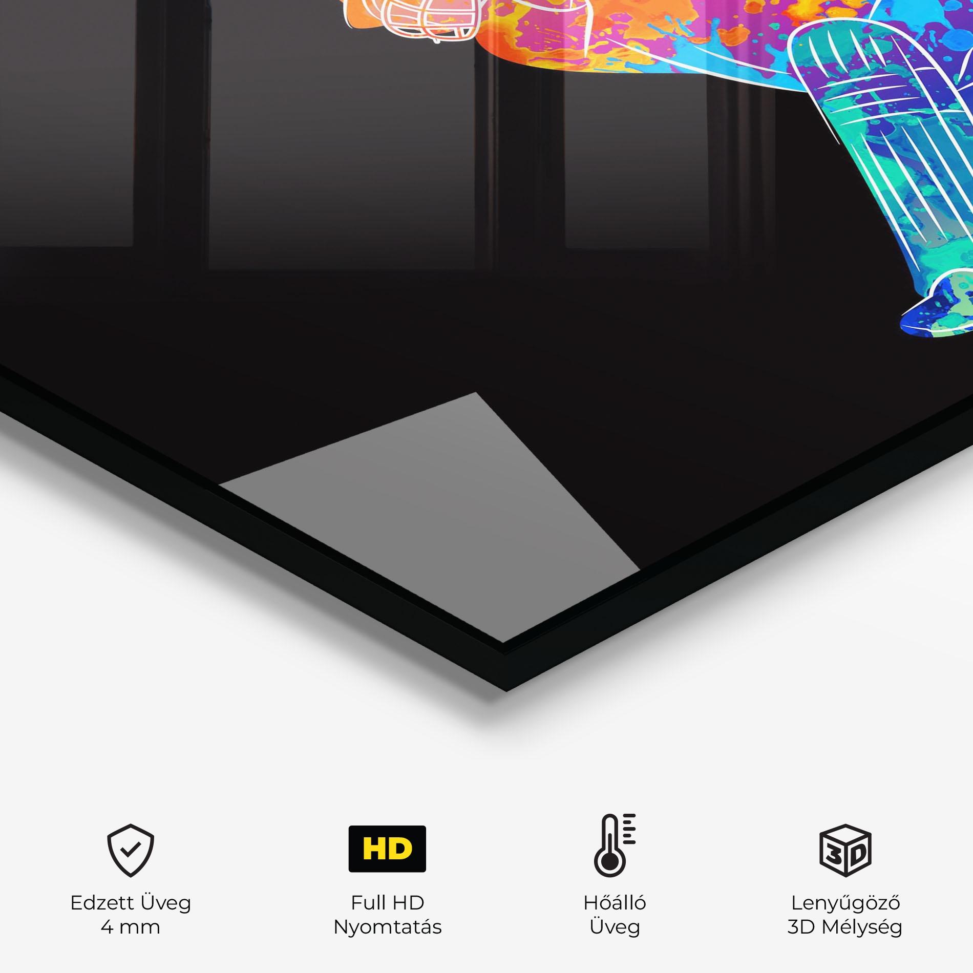 Konyhai üveg hátfal Baseball Color Art mockup 2