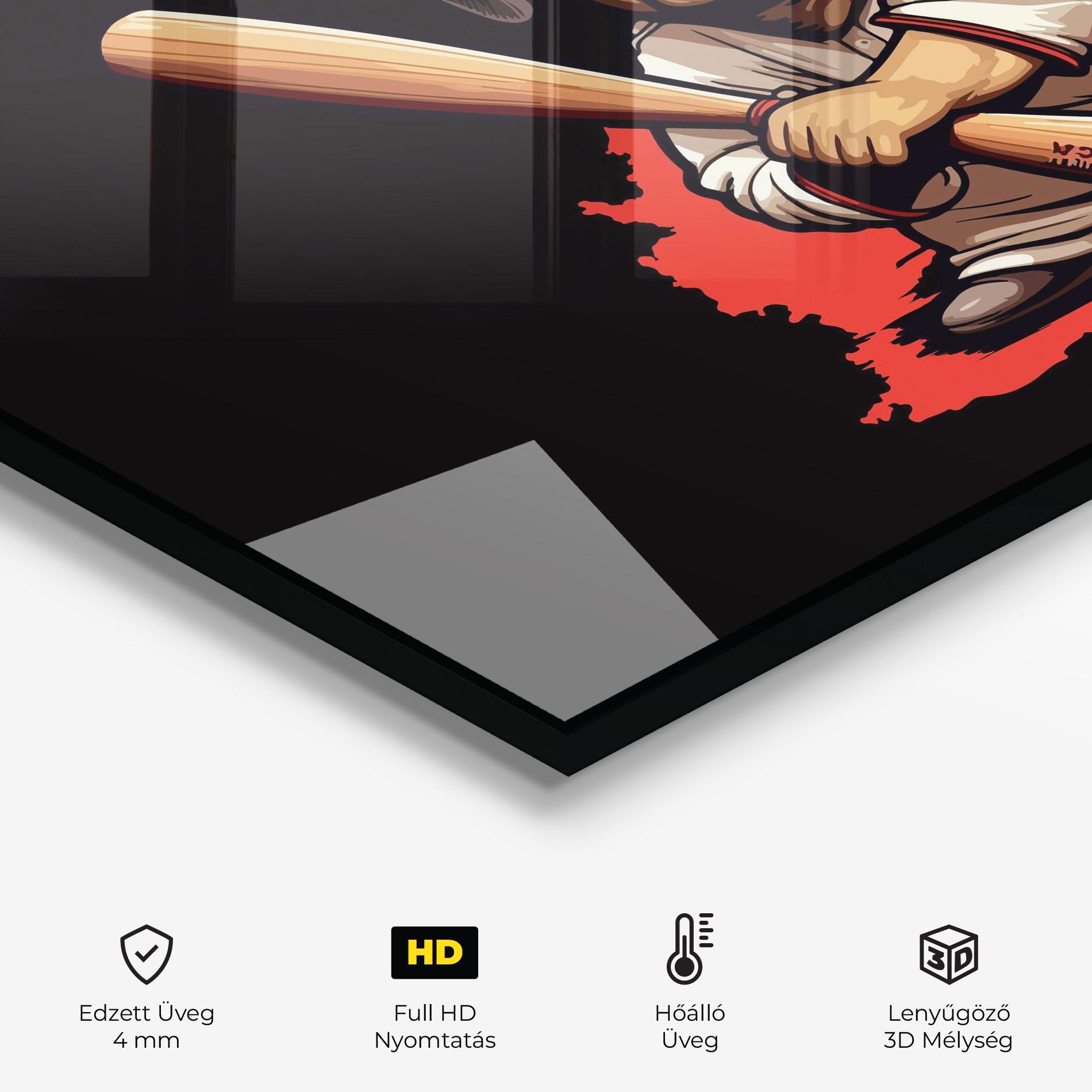 Konyhai üveg hátfal Baseball Dog mockup 2