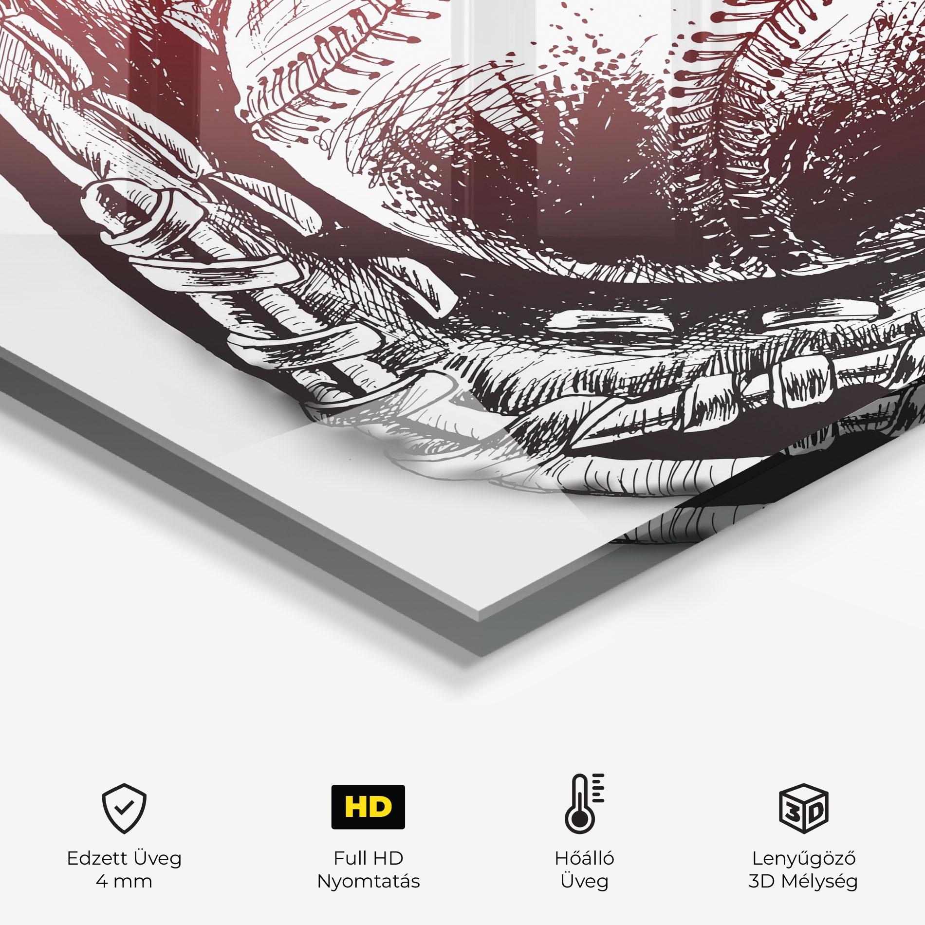 Konyhai üveg hátfal Baseball Glove Art mockup 2