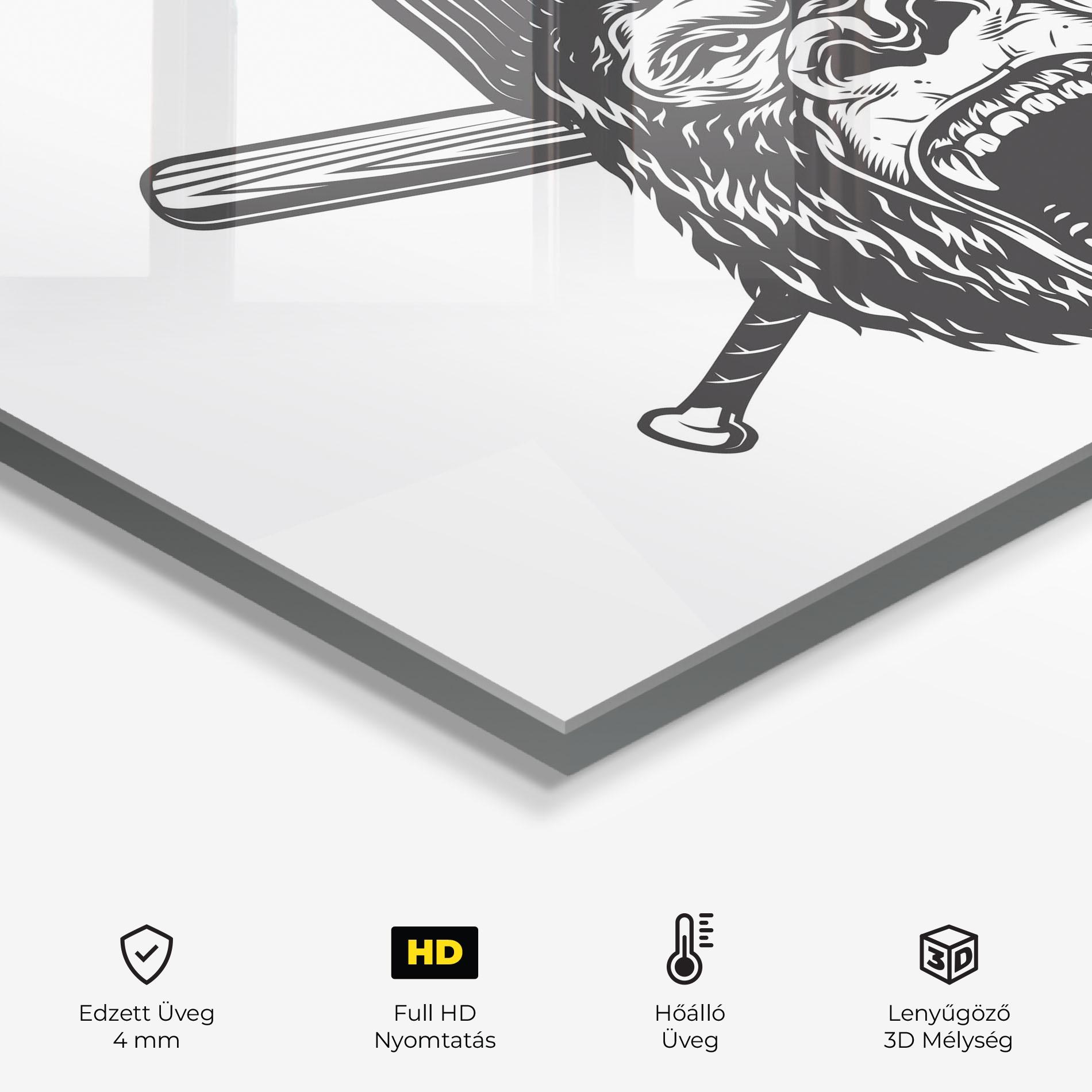 Konyhai üveg hátfal Baseball Gorilla mockup 2