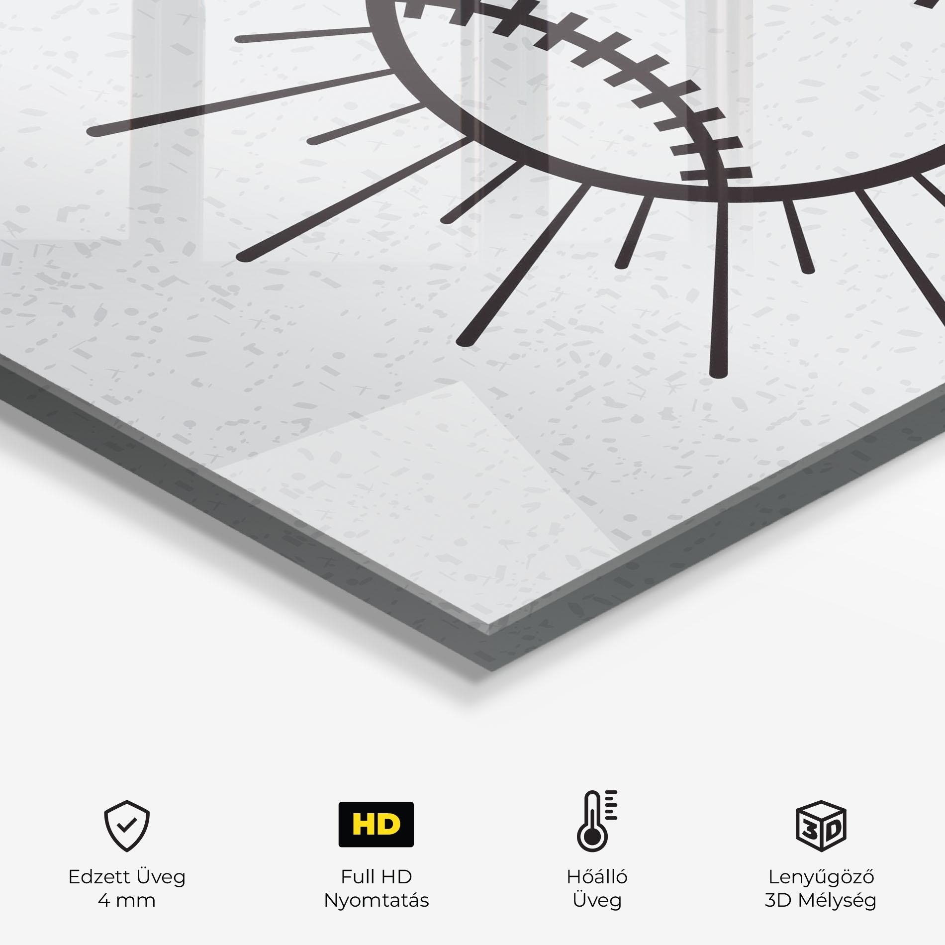 Konyhai üveg hátfal Baseball Line mockup 2