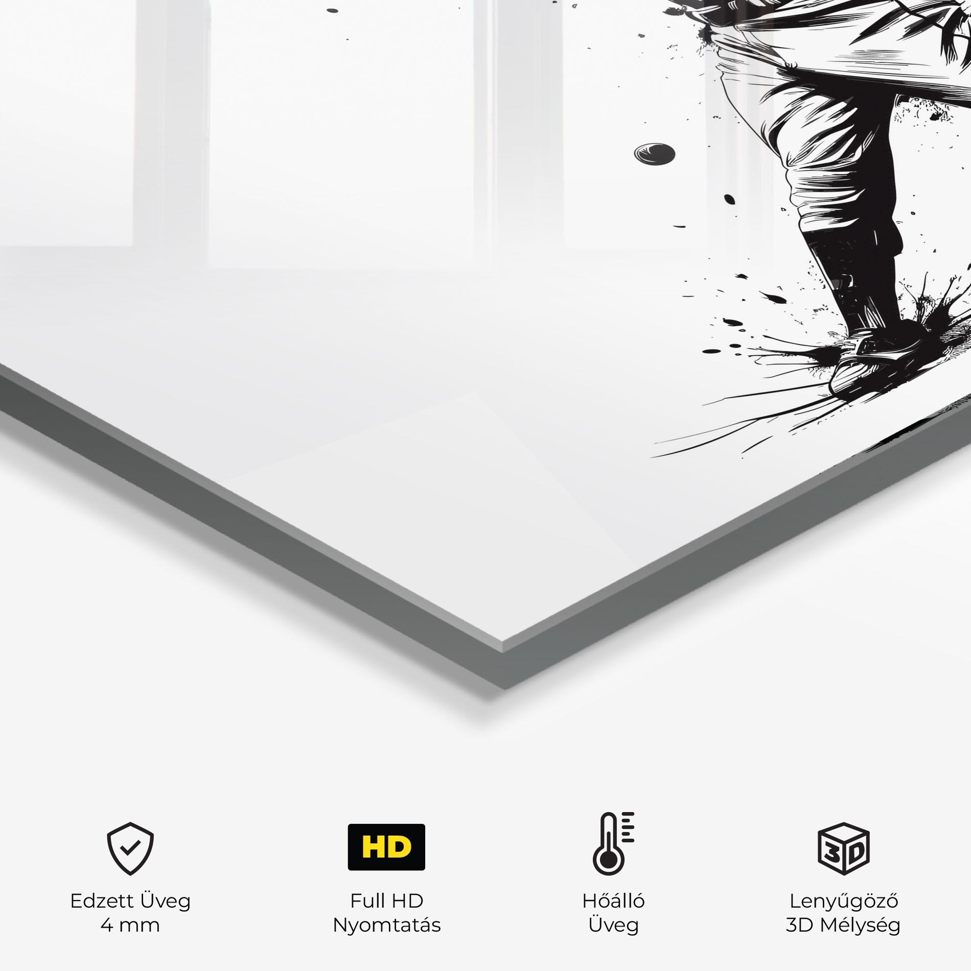 Konyhai üveg hátfal Baseball Splash mockup 2