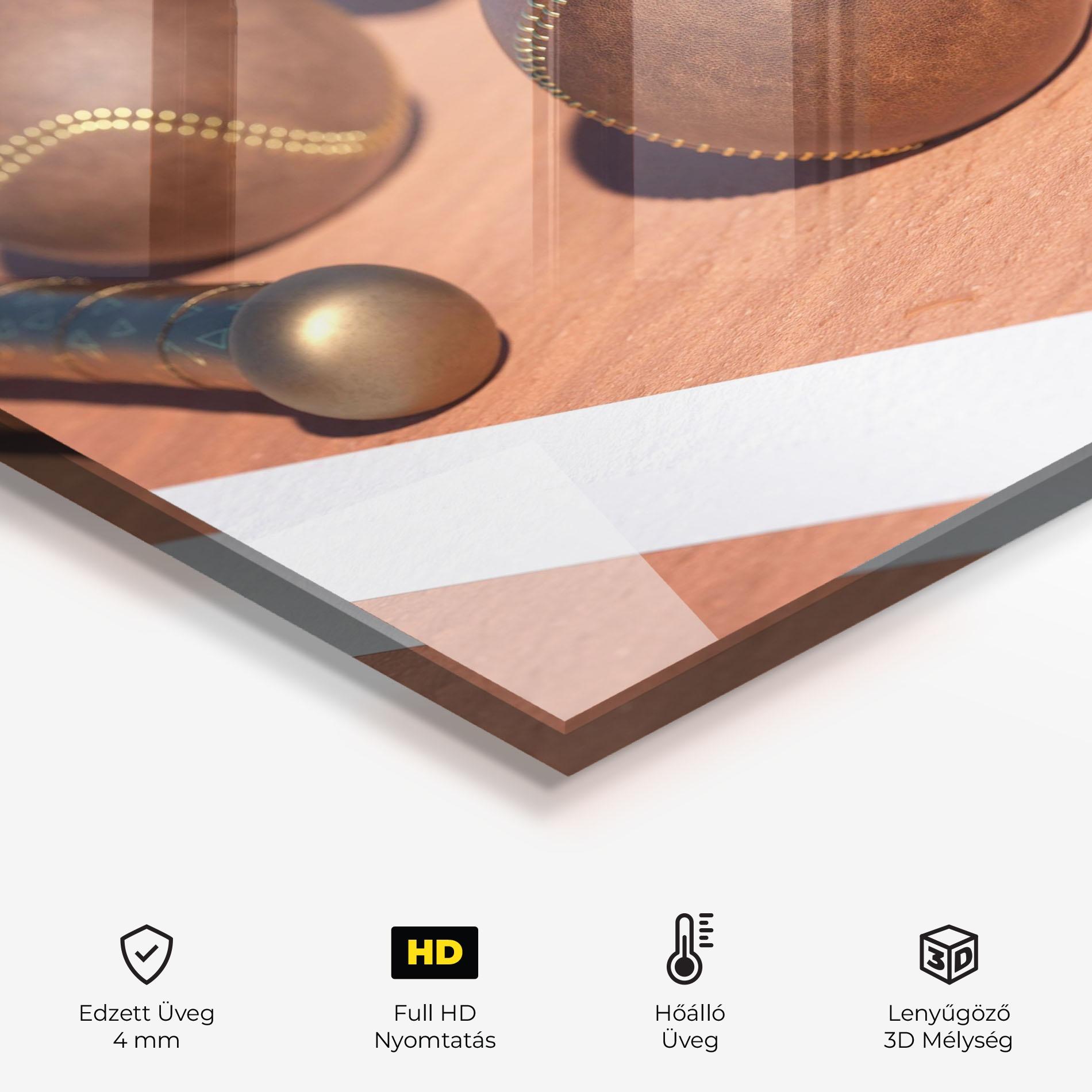 Konyhai üveg hátfal Brown Baseball Ball mockup 2