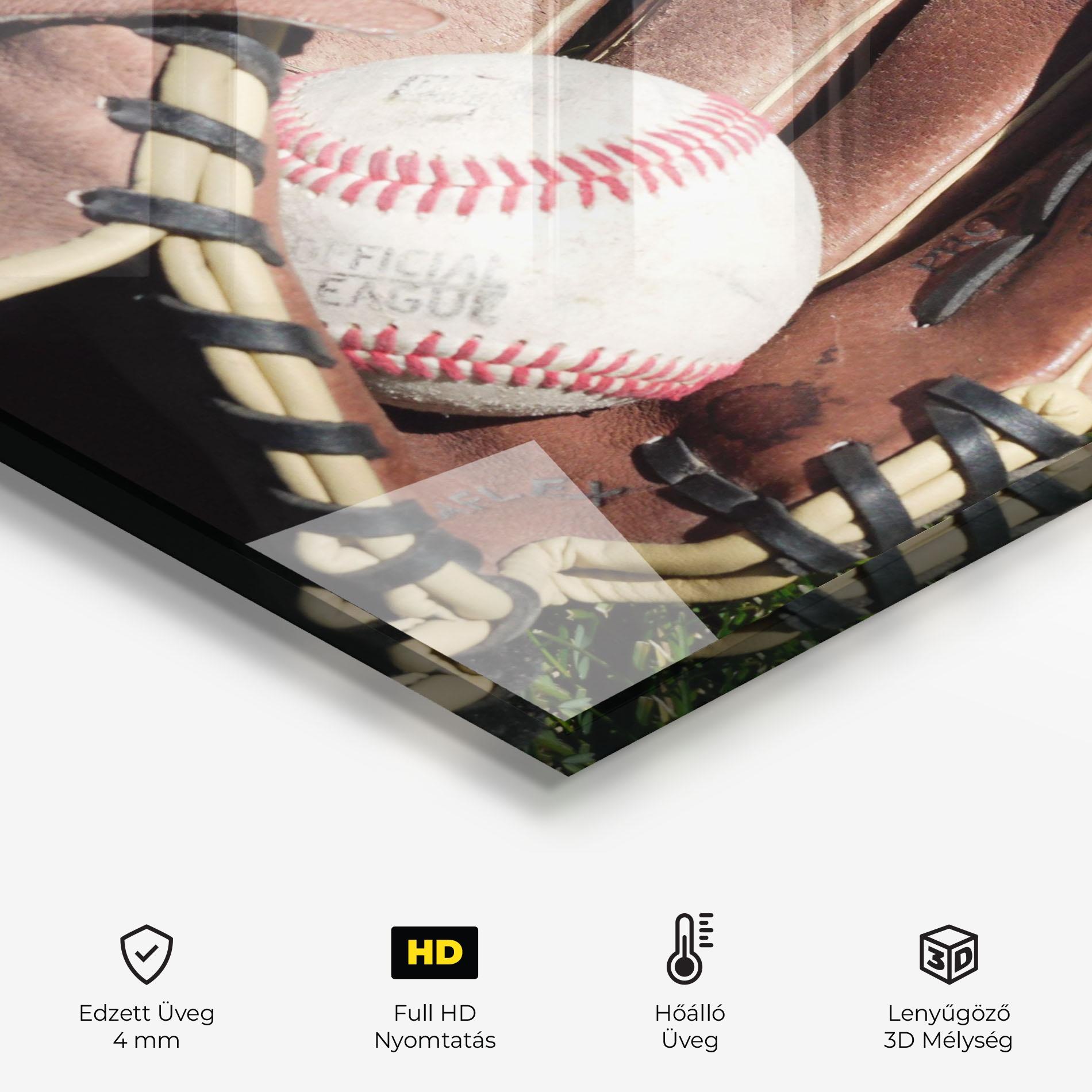 Konyhai üveg hátfal Brown Baseball Glove mockup 2