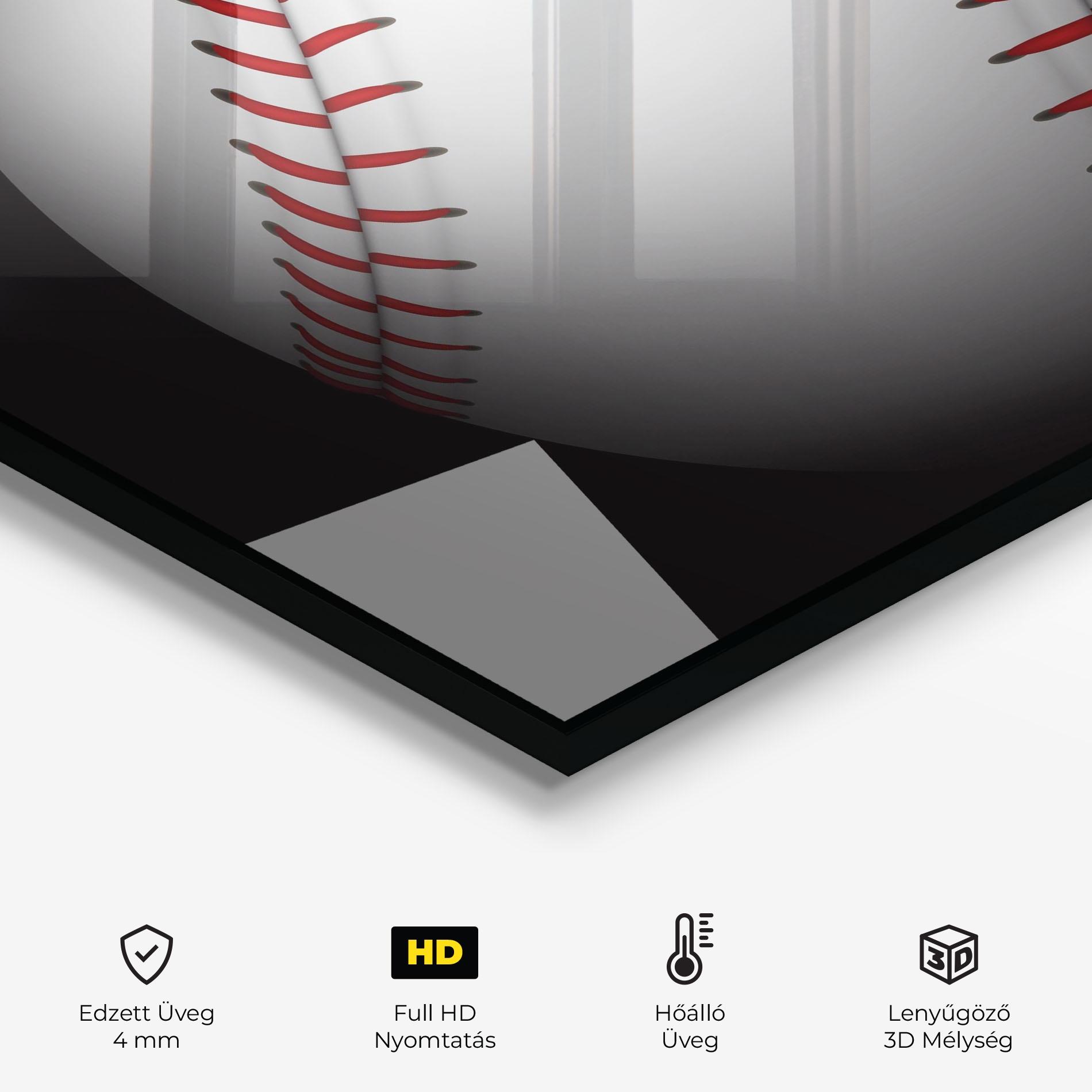 Konyhai üveg hátfal Close Up Baseball mockup 2